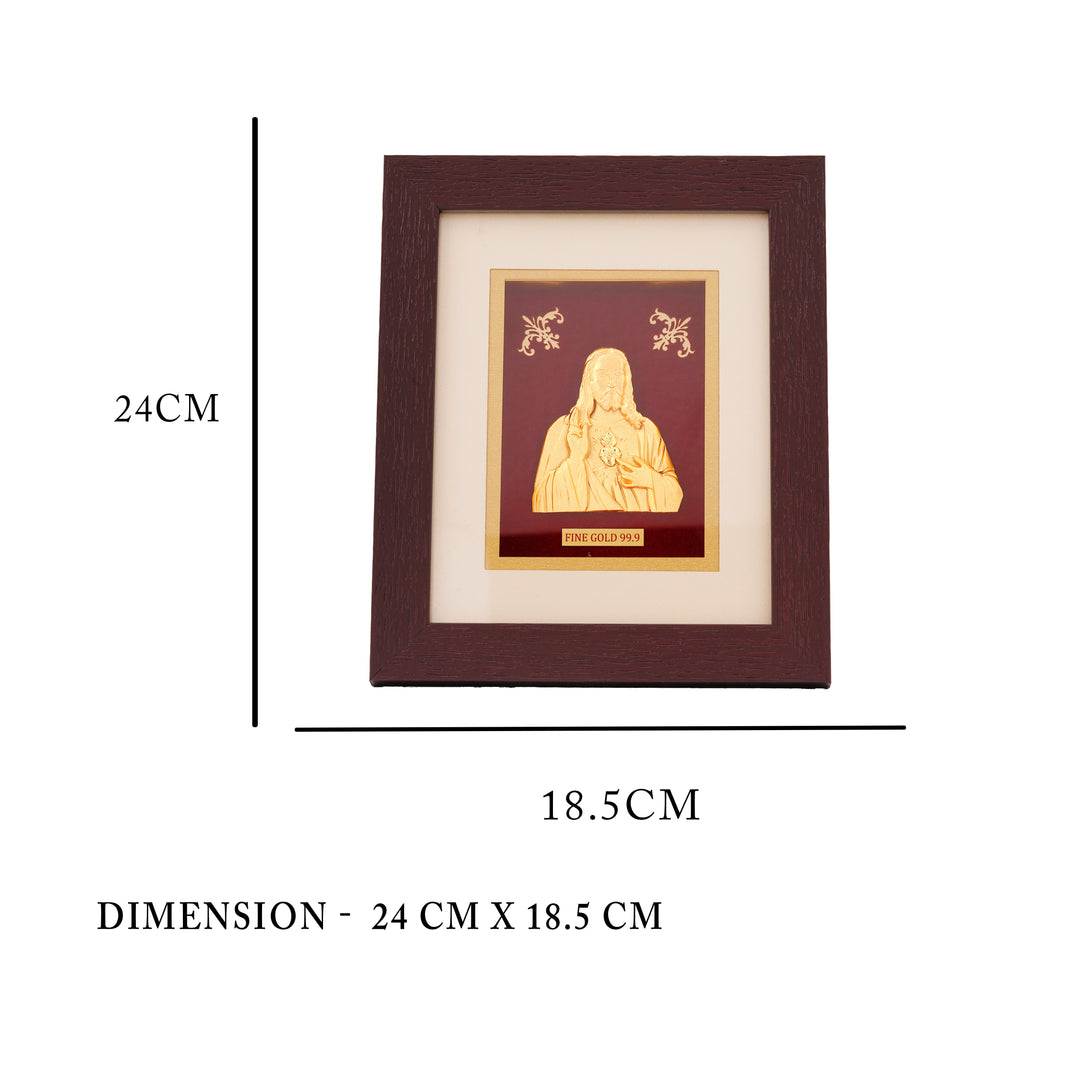 24KT Gold Foil Jesus Christ Gift Frame for Prayer Room