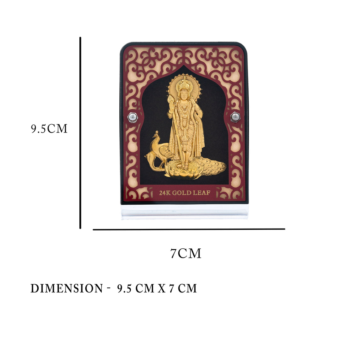 24K Gold Leaf Murugan Frame for Spiritual Gifting
