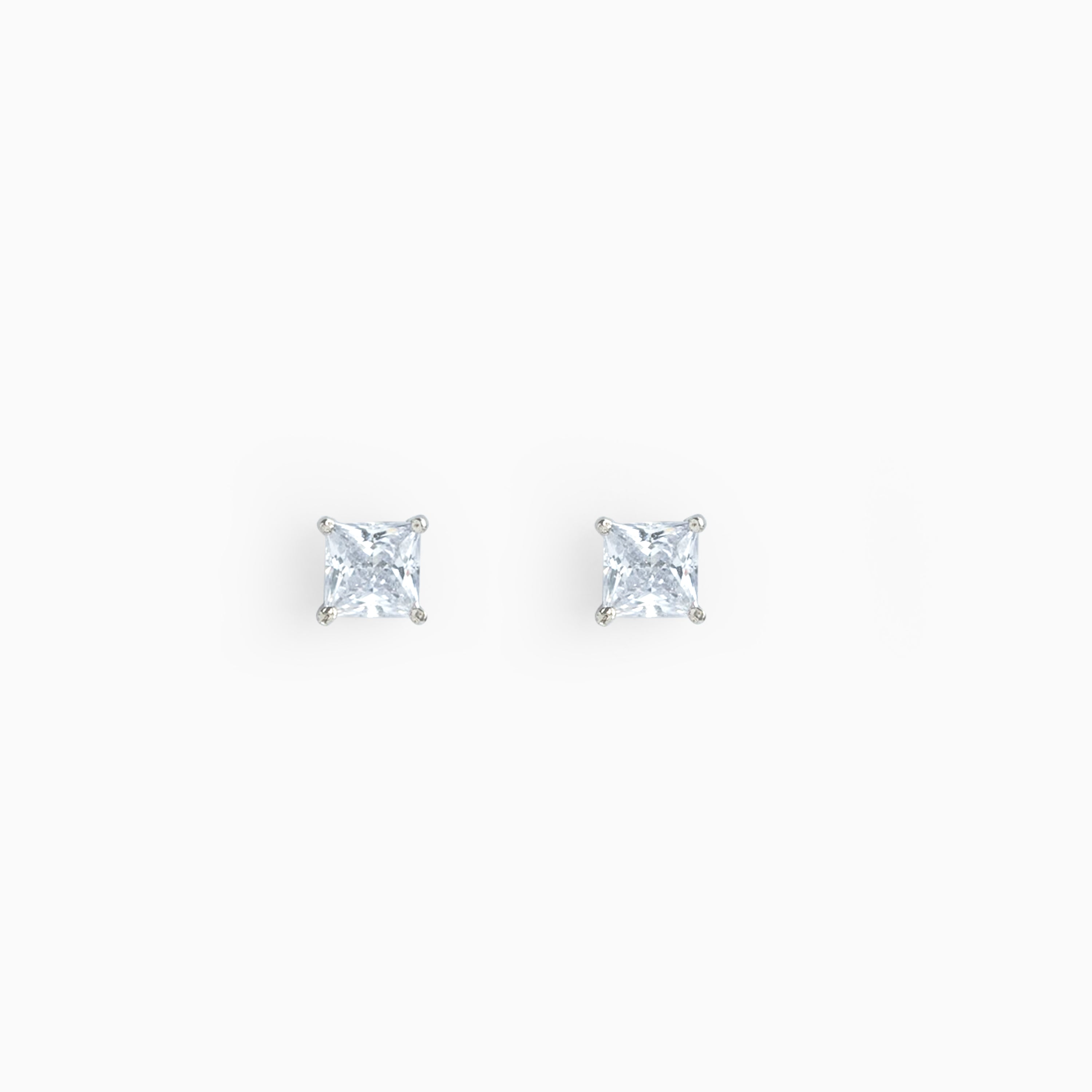 Princess Cut Solitaire Stud Earrings
