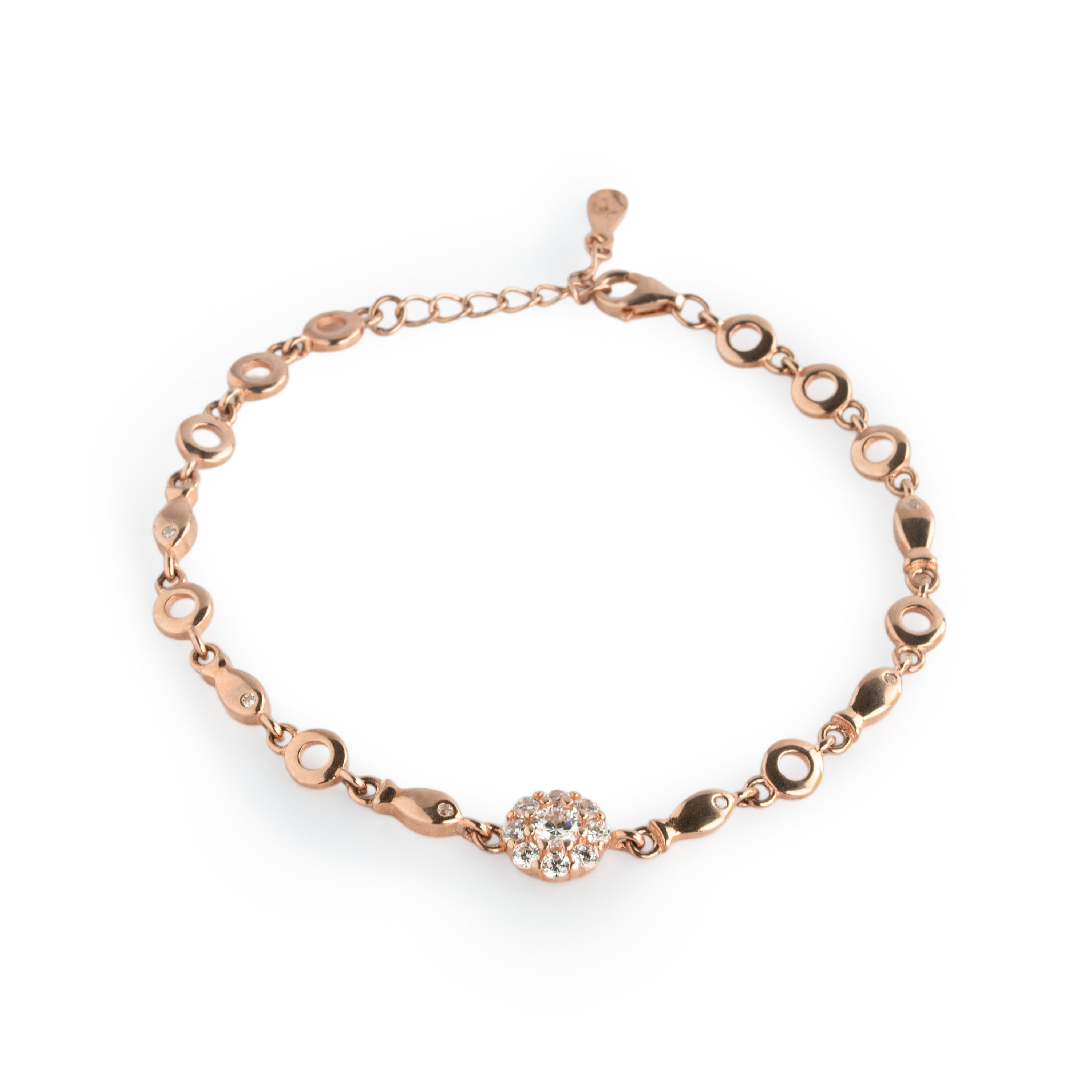 Rose Gold Plated Floral Design Bracelet