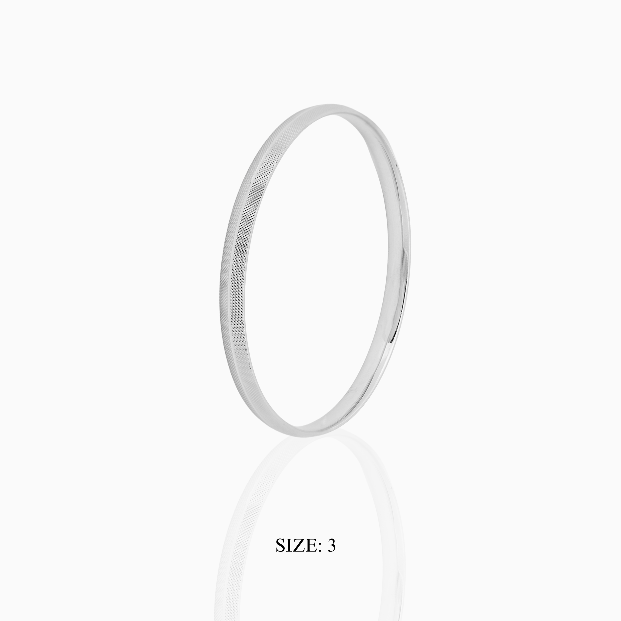 Diamond-Cut Textured Silver Kada