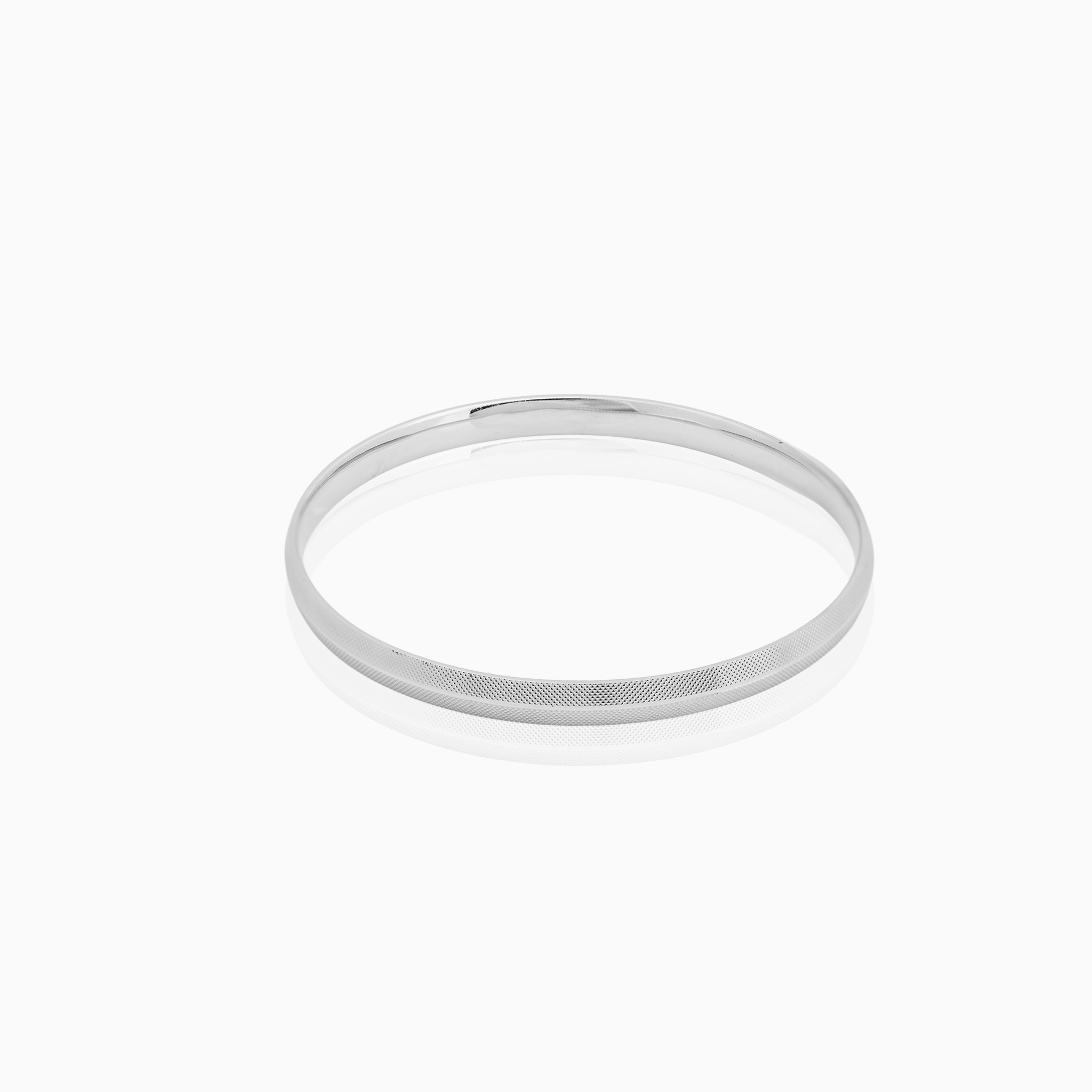 Diamond-Cut Textured Silver Kada