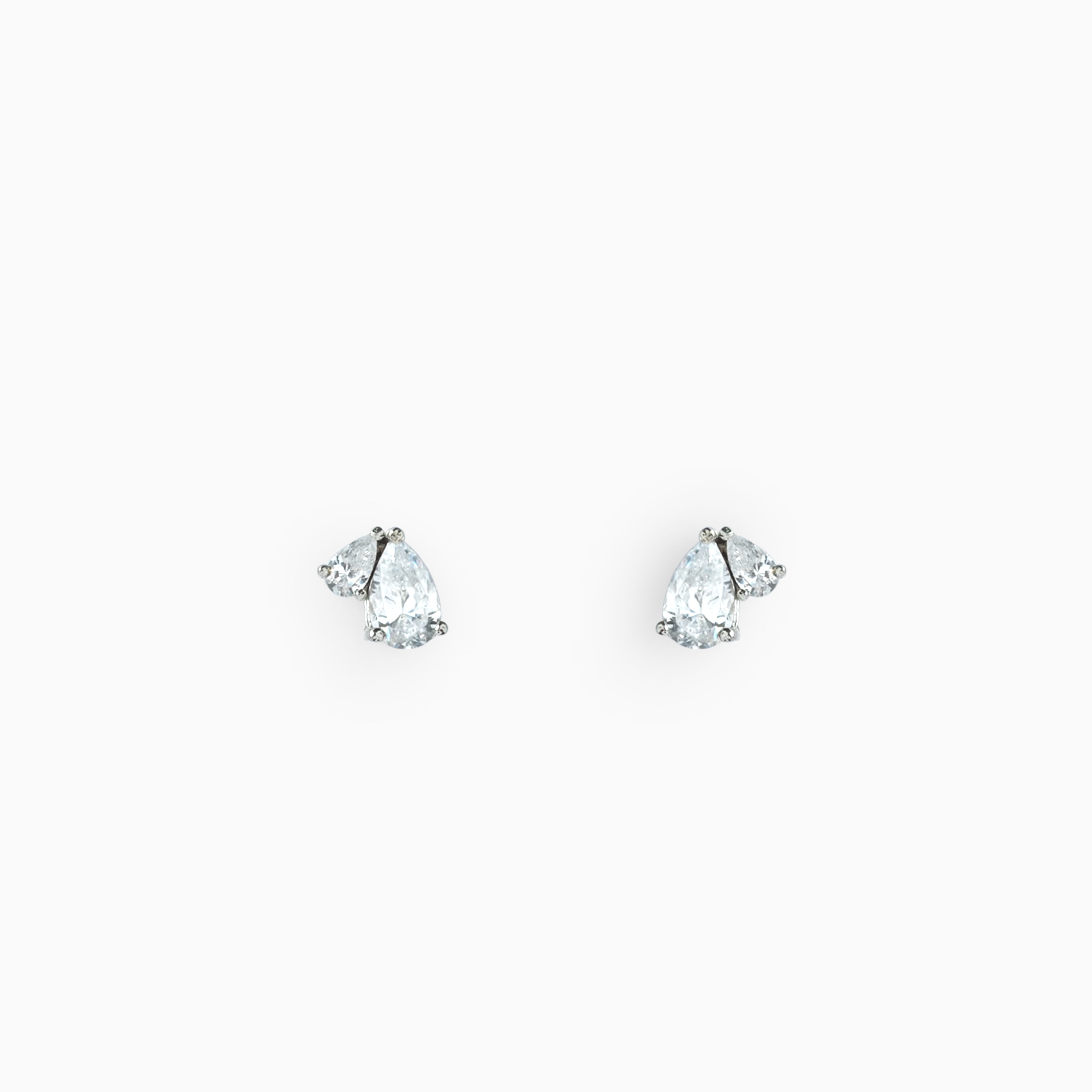 Pear & Round Cubic Zirconia Stud