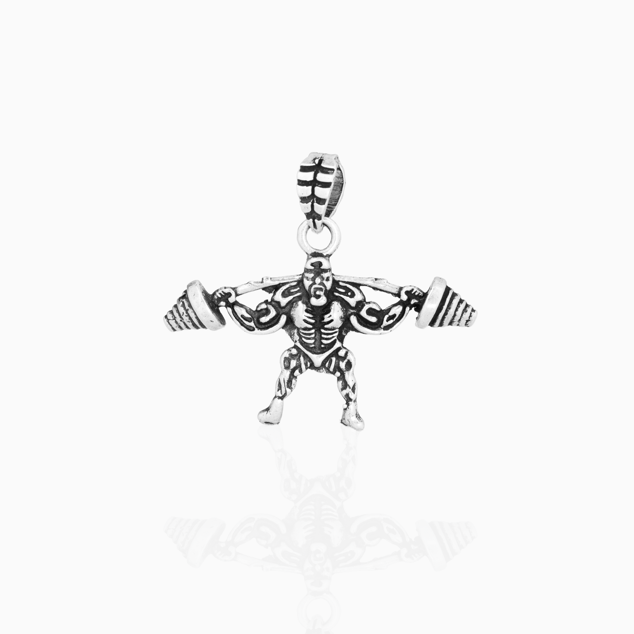 Weightlifter Silver Pendant