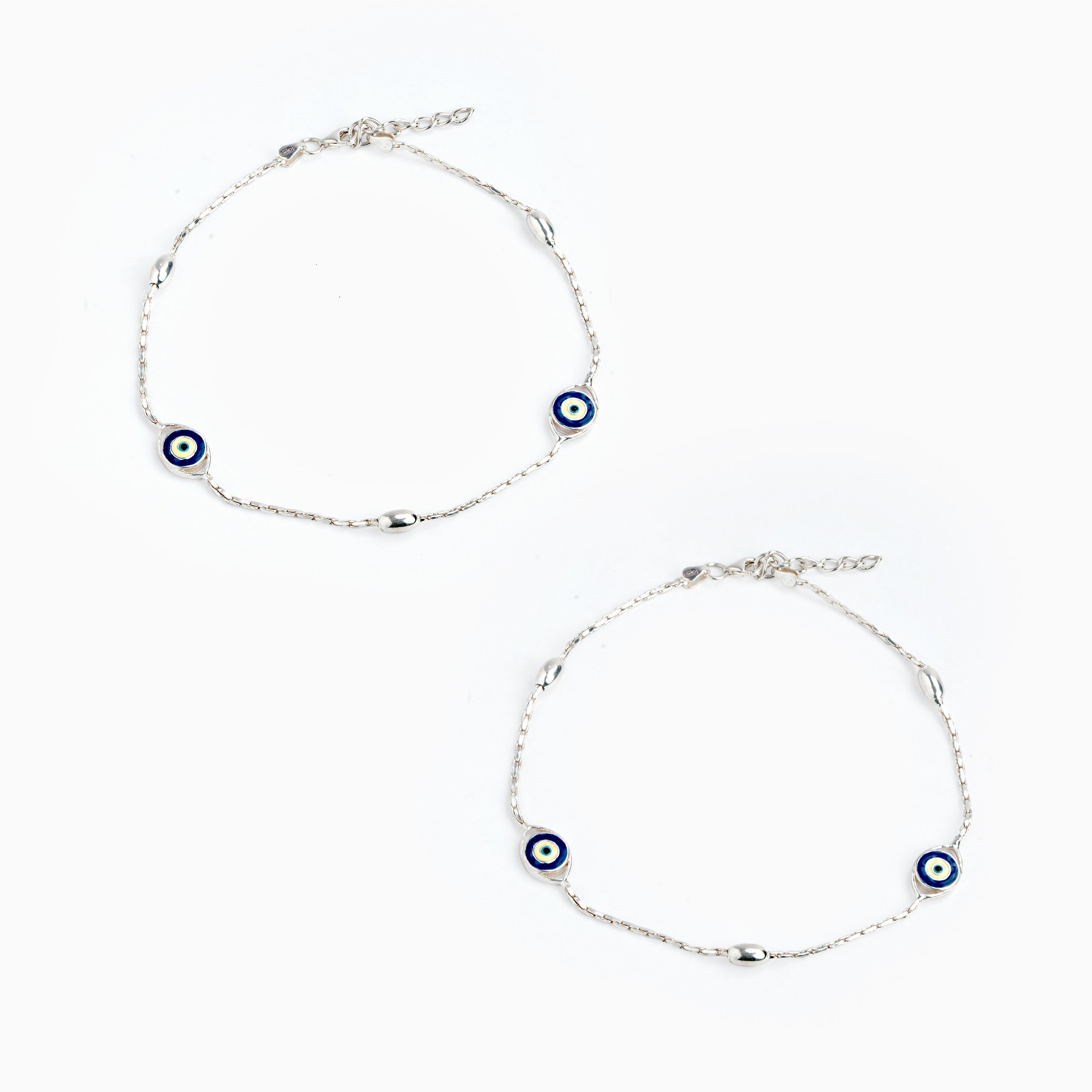 Sterling Silver Evil Eye Anklet