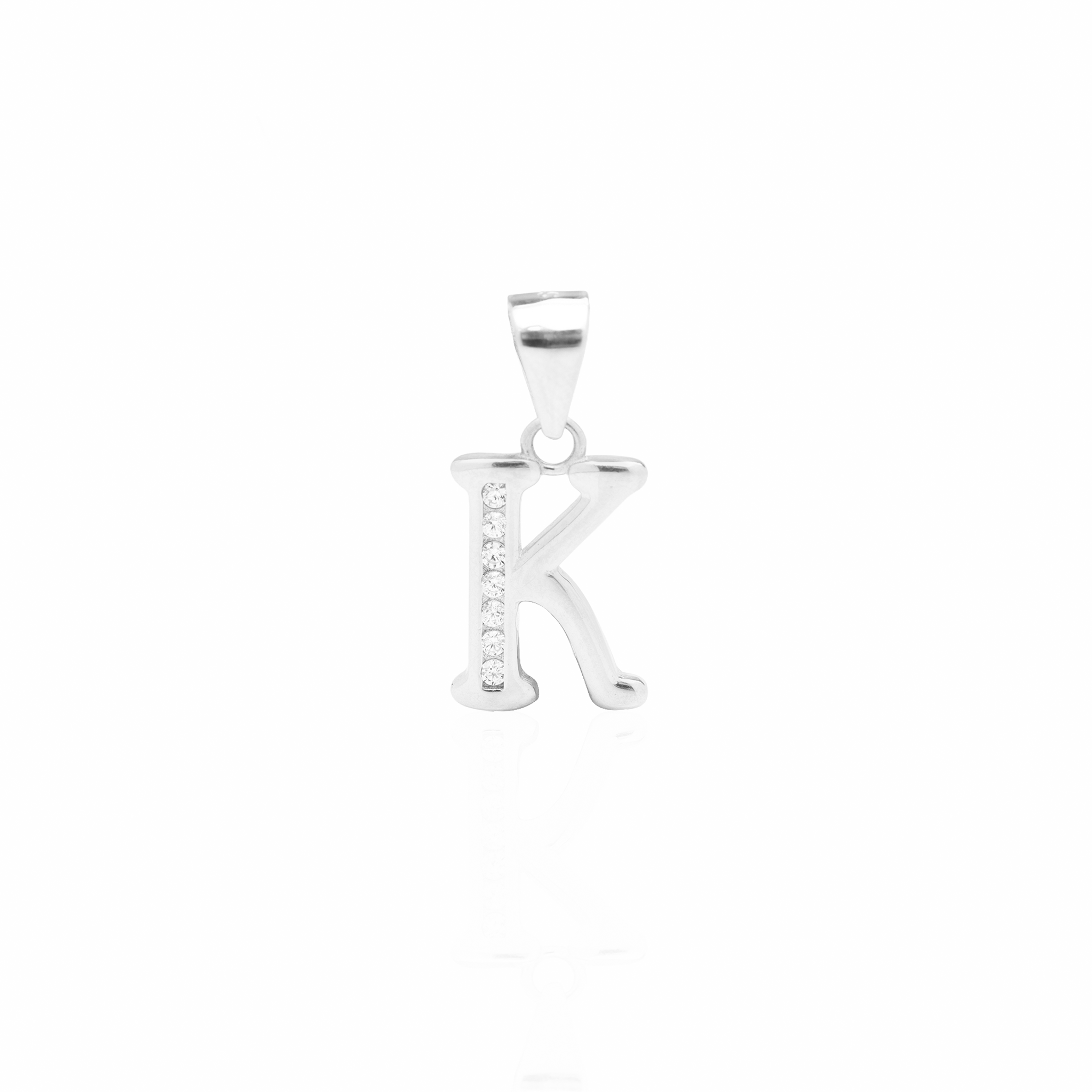 Silver Initial “K” Pendant