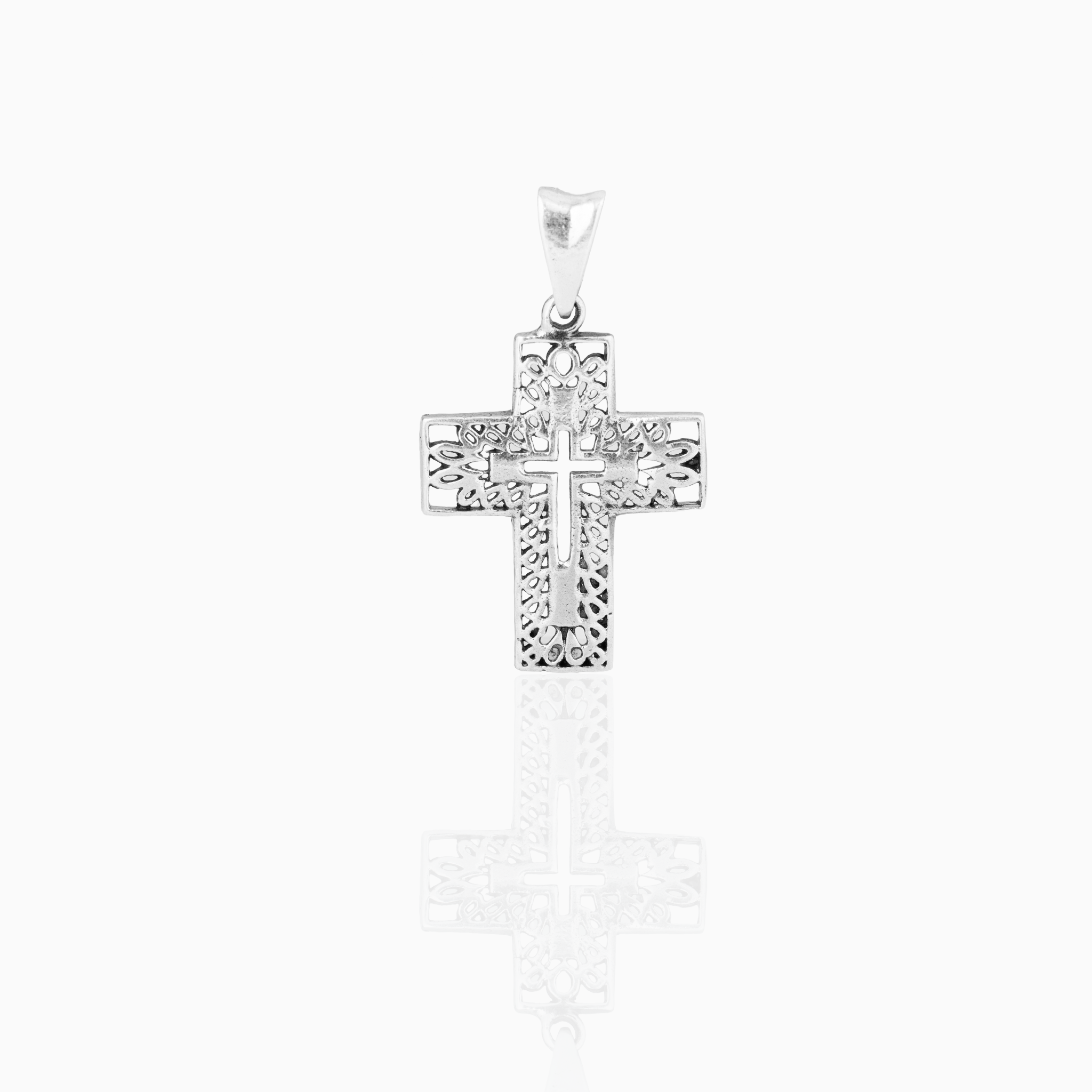 Filigree Cross Sterling Silver Pendant