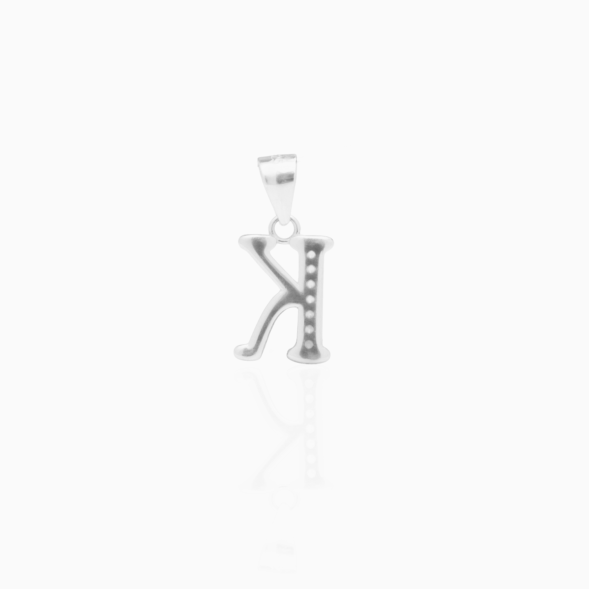 Silver Initial “K” Pendant