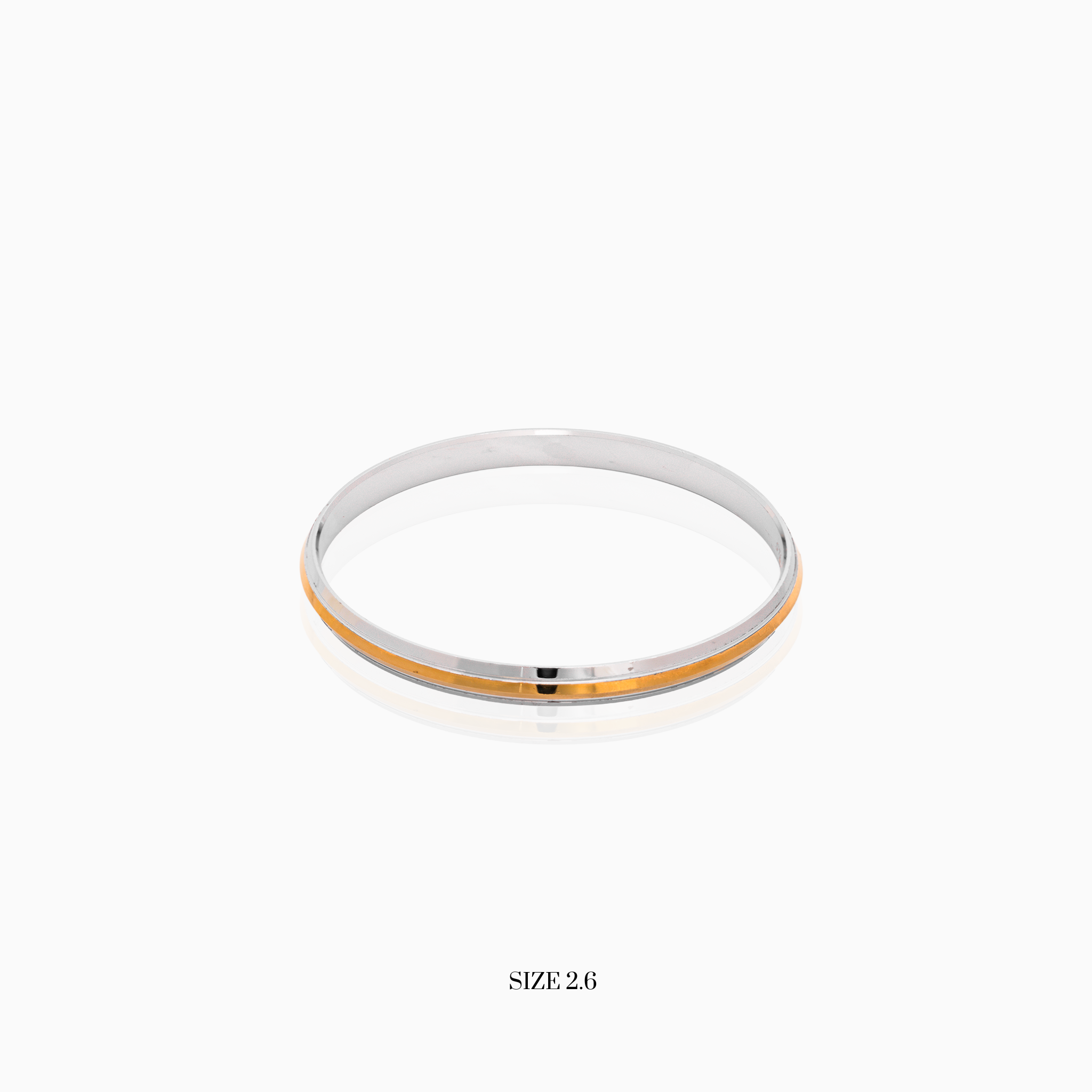 Dual-Tone Stripe Silver Kada