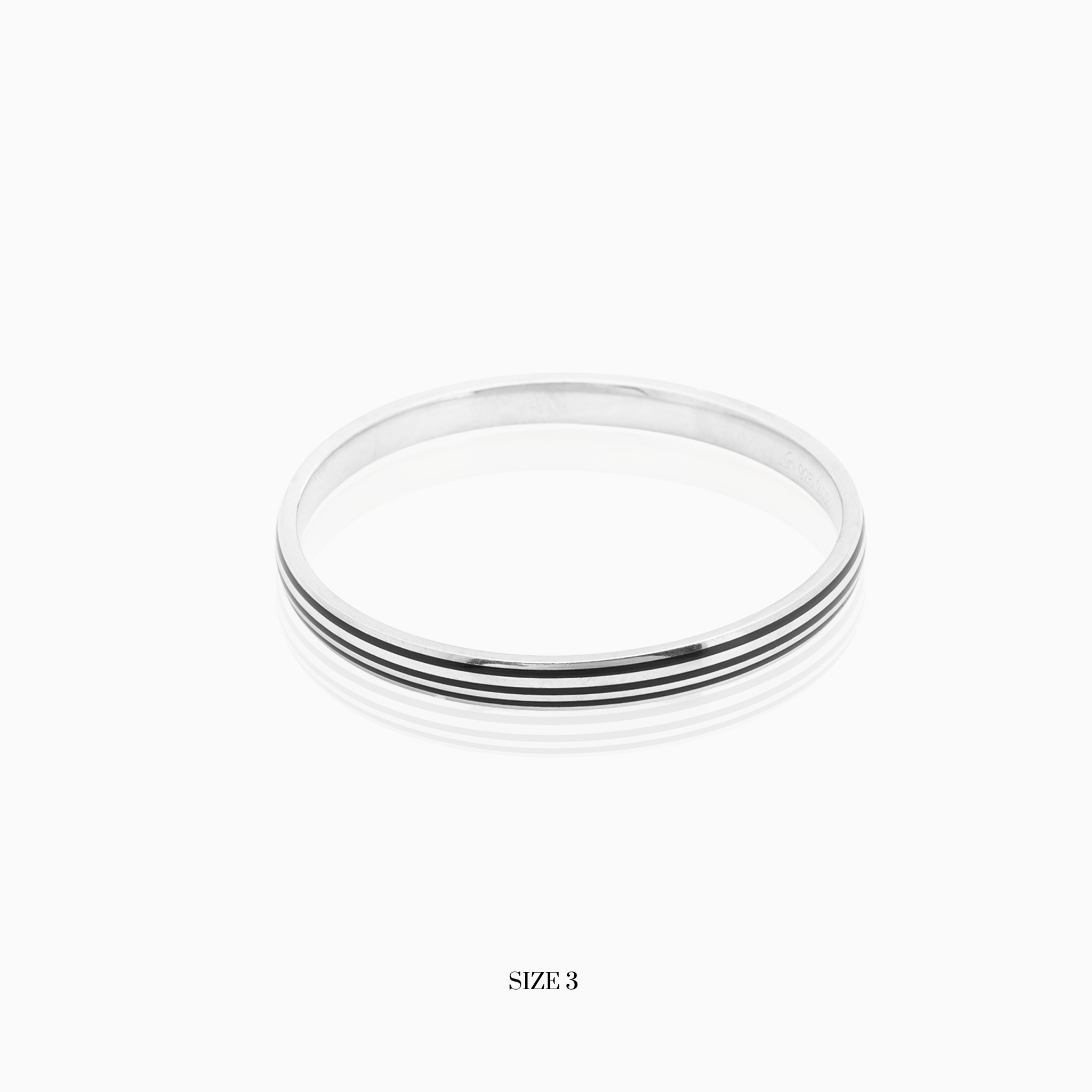 Triple Line Oxidized Silver kada