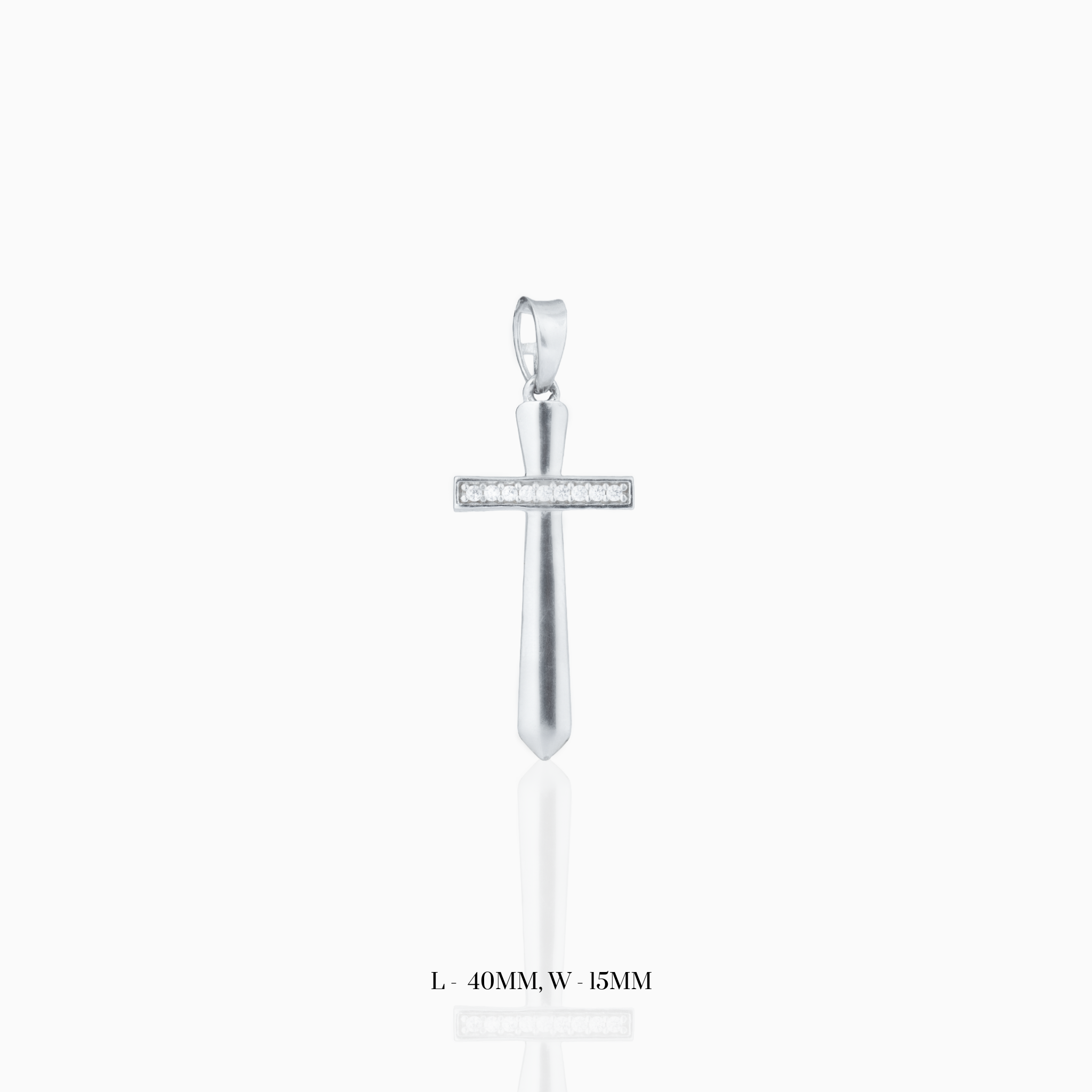 Cubic Zirconia Cross Pendant in Sterling Silver