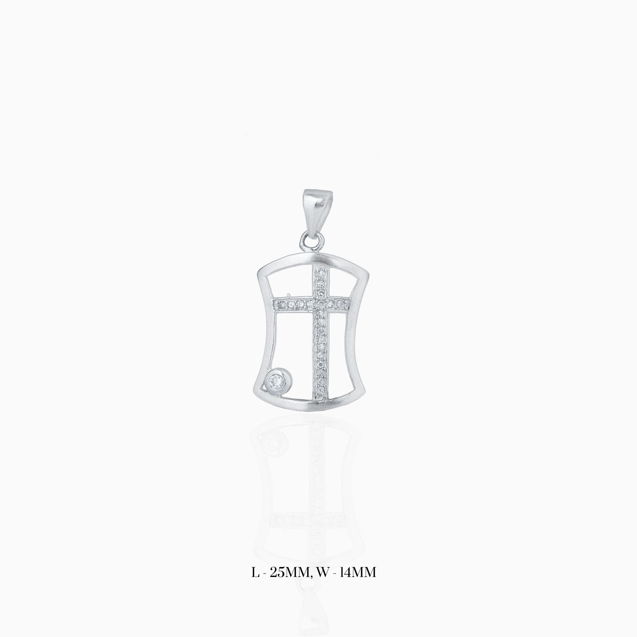 Cross in Shield Silver Pendant
