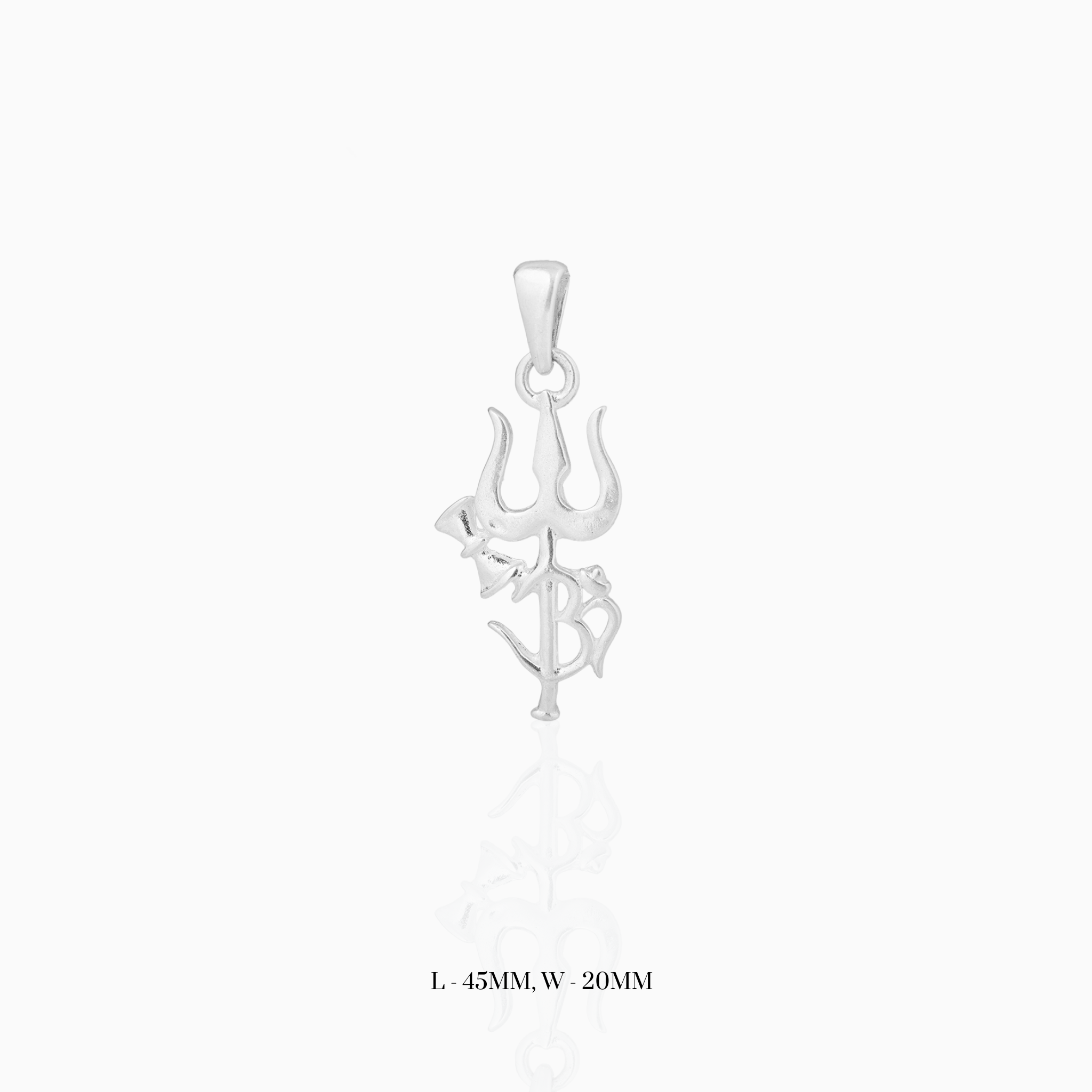 Trishakti Silver Pendant with Trishul, Damru & Om Symbol