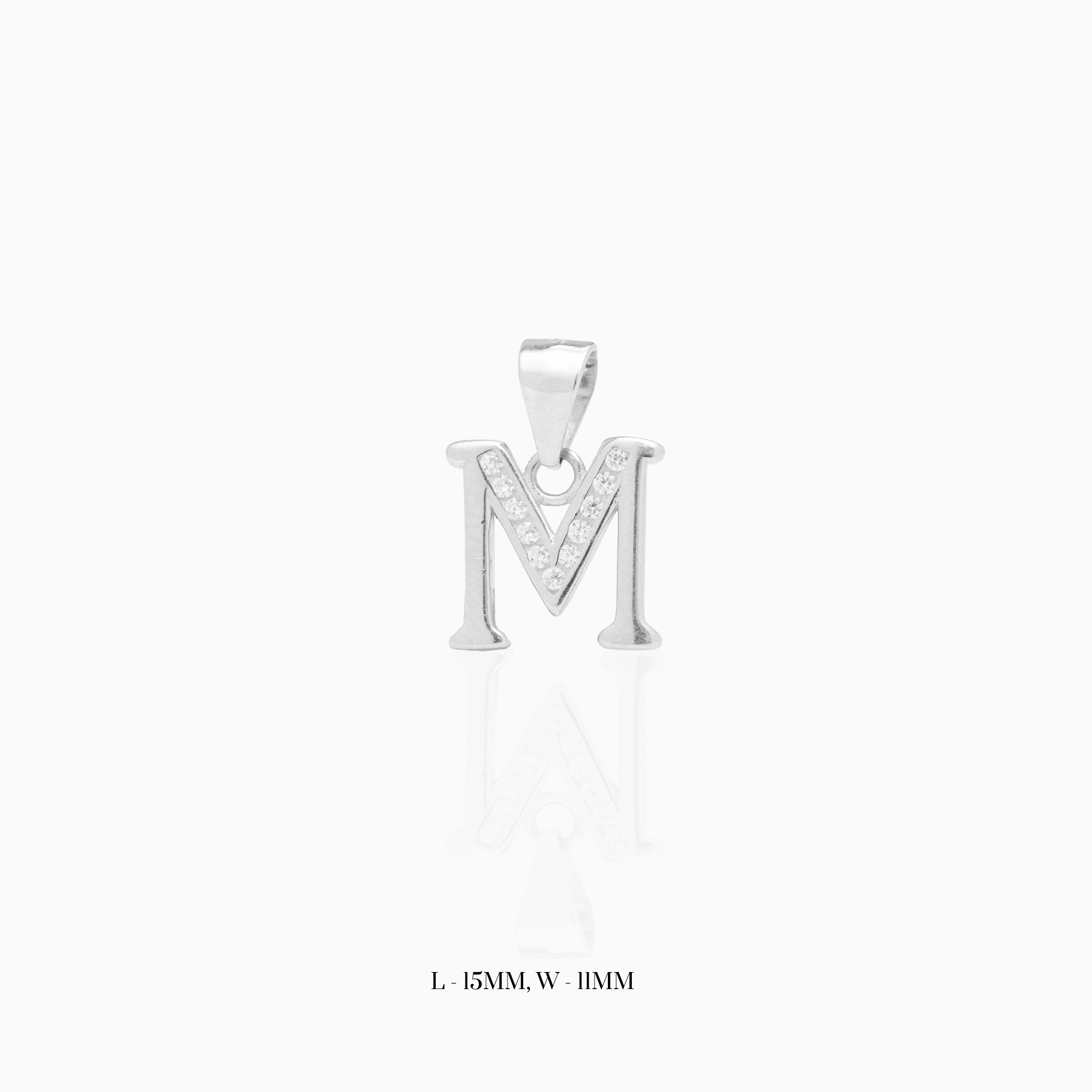 Silver Initial “M” Pendant