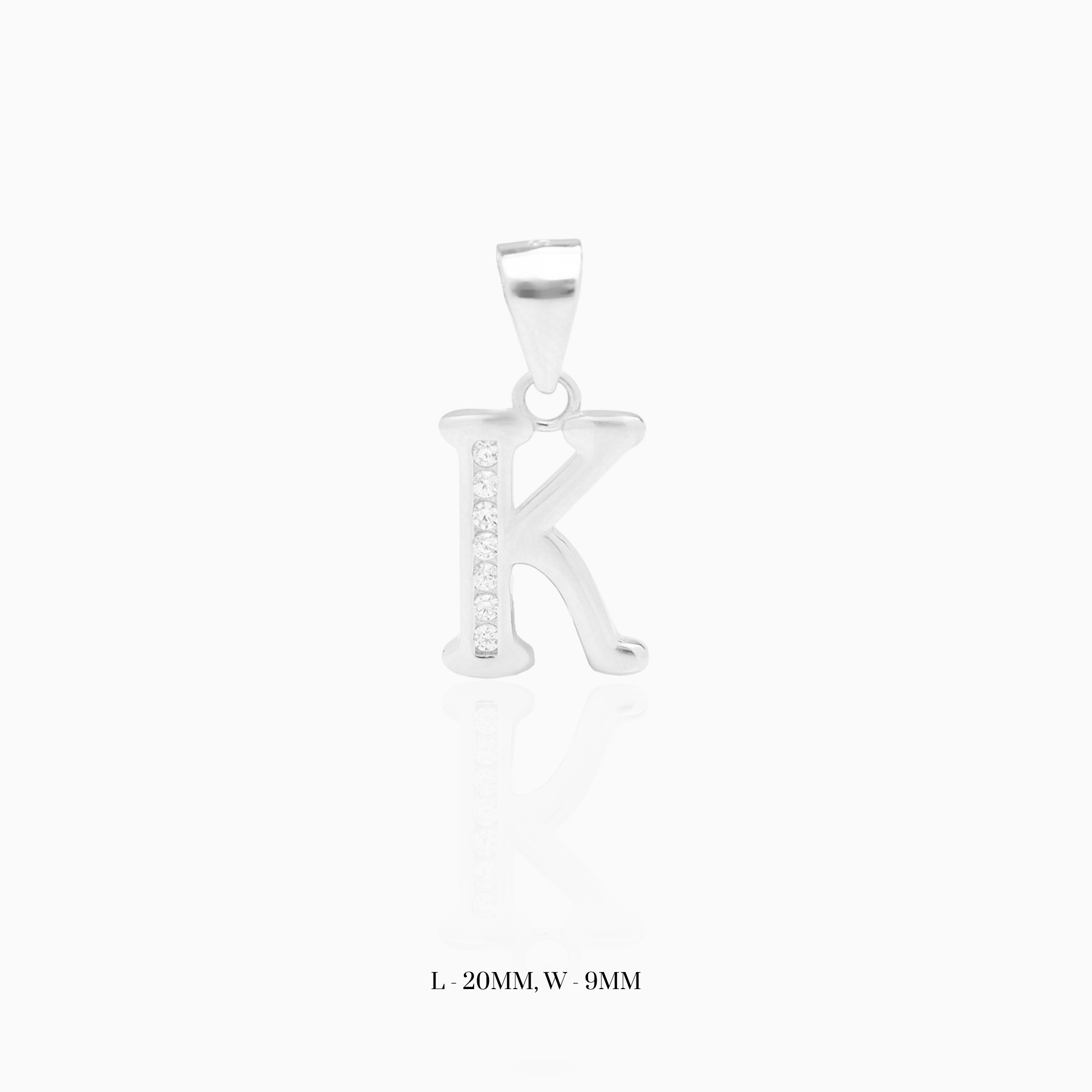 Silver Initial “K” Pendant