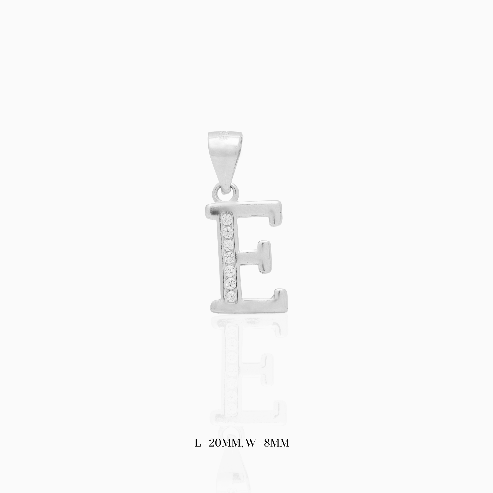 Silver Initial “E” Pendant