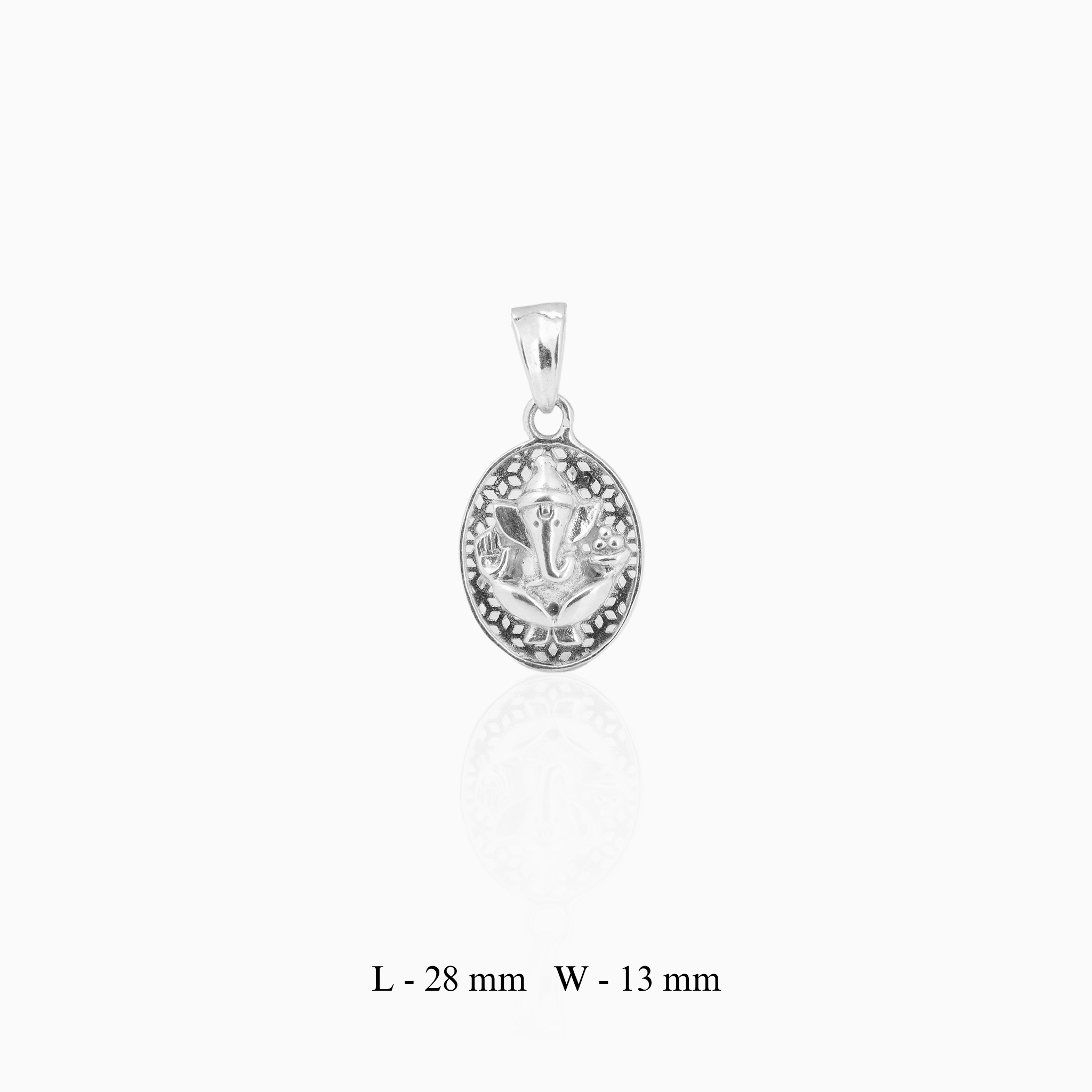 Oval-Shaped Ganesha Sterling Silver Pendant