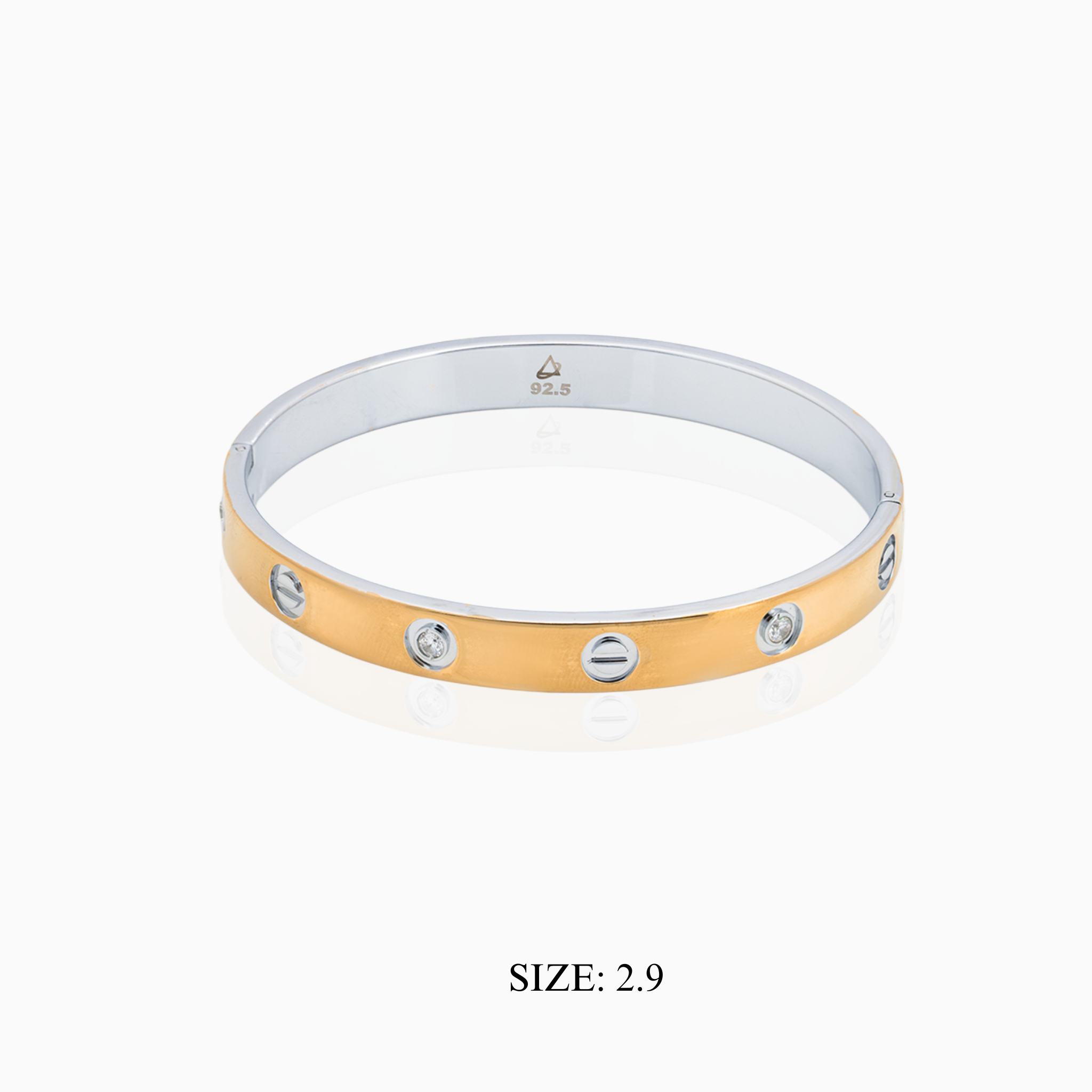 Gold-Plated Silver Gada with Stones