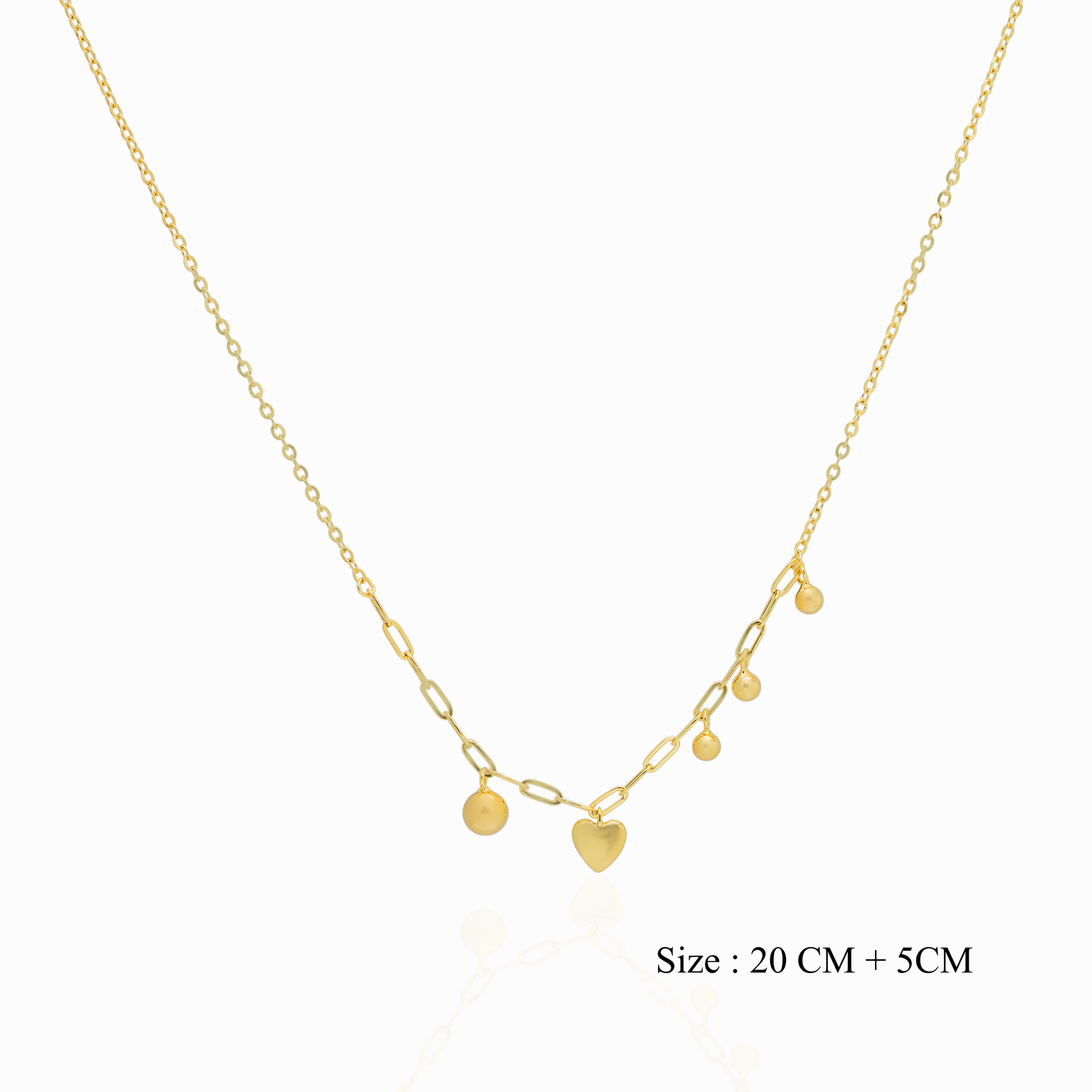 Gold-Plated Heart Charm Chain