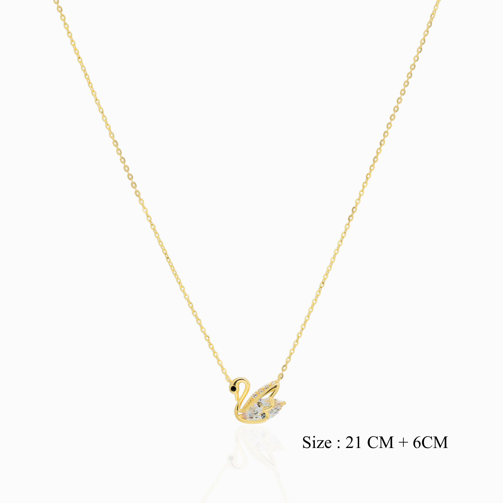 Gold-Plated Swan Pendant Silver Chain