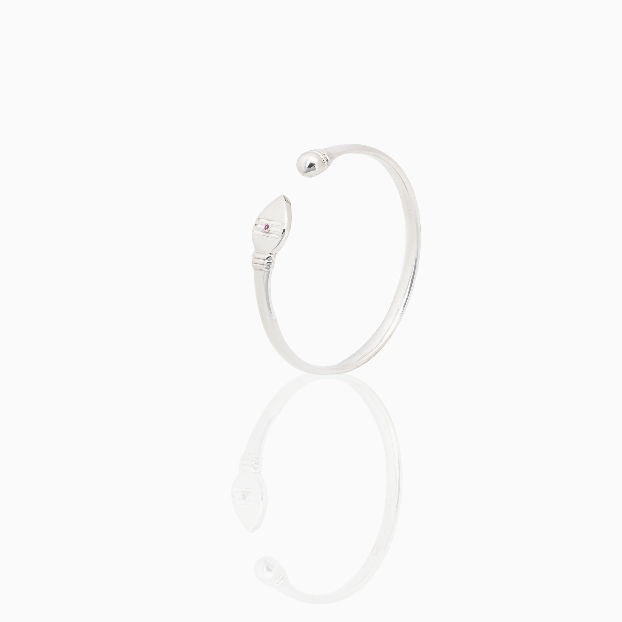 Sterling Silver Kada with Vel Design