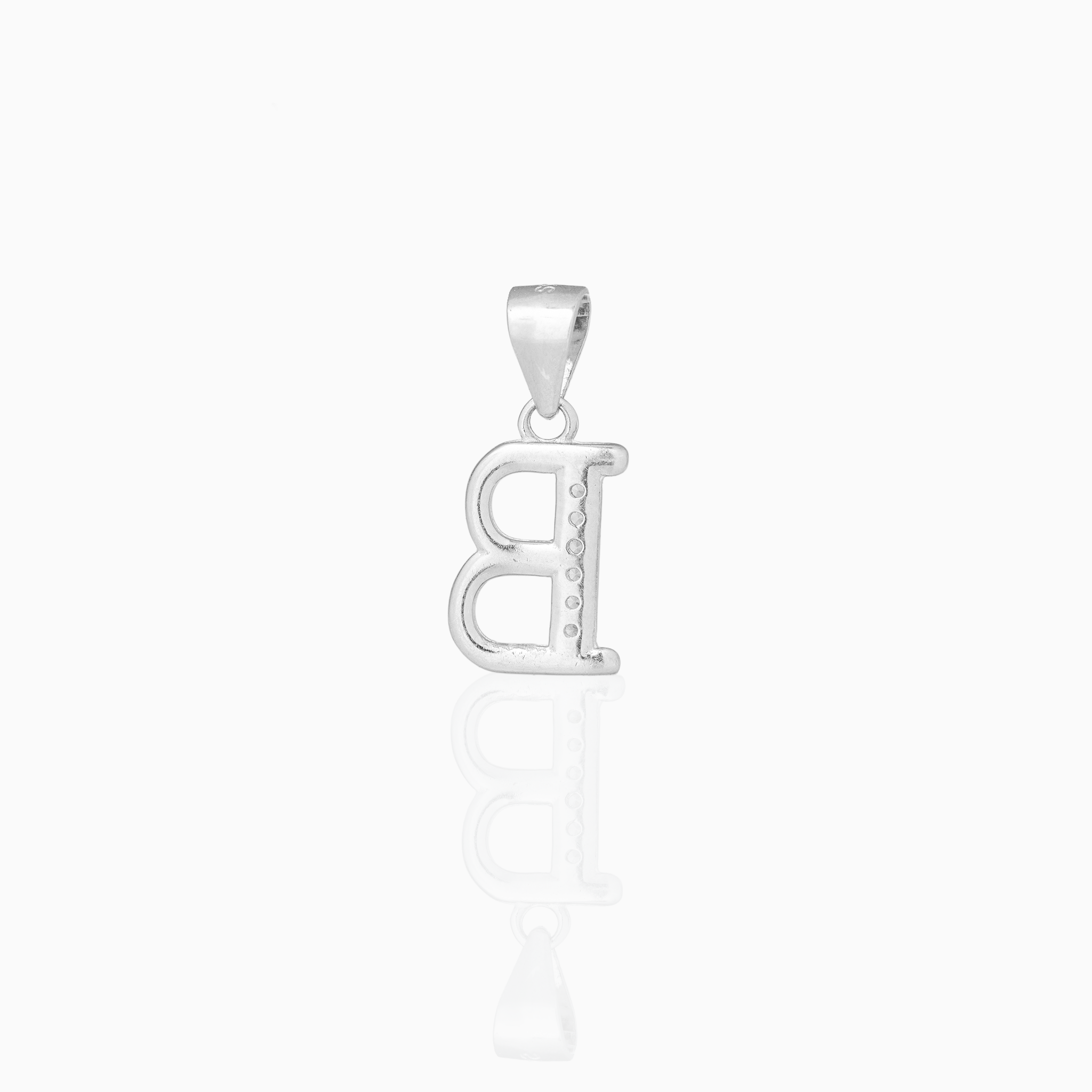 Silver Initial “B” Pendant