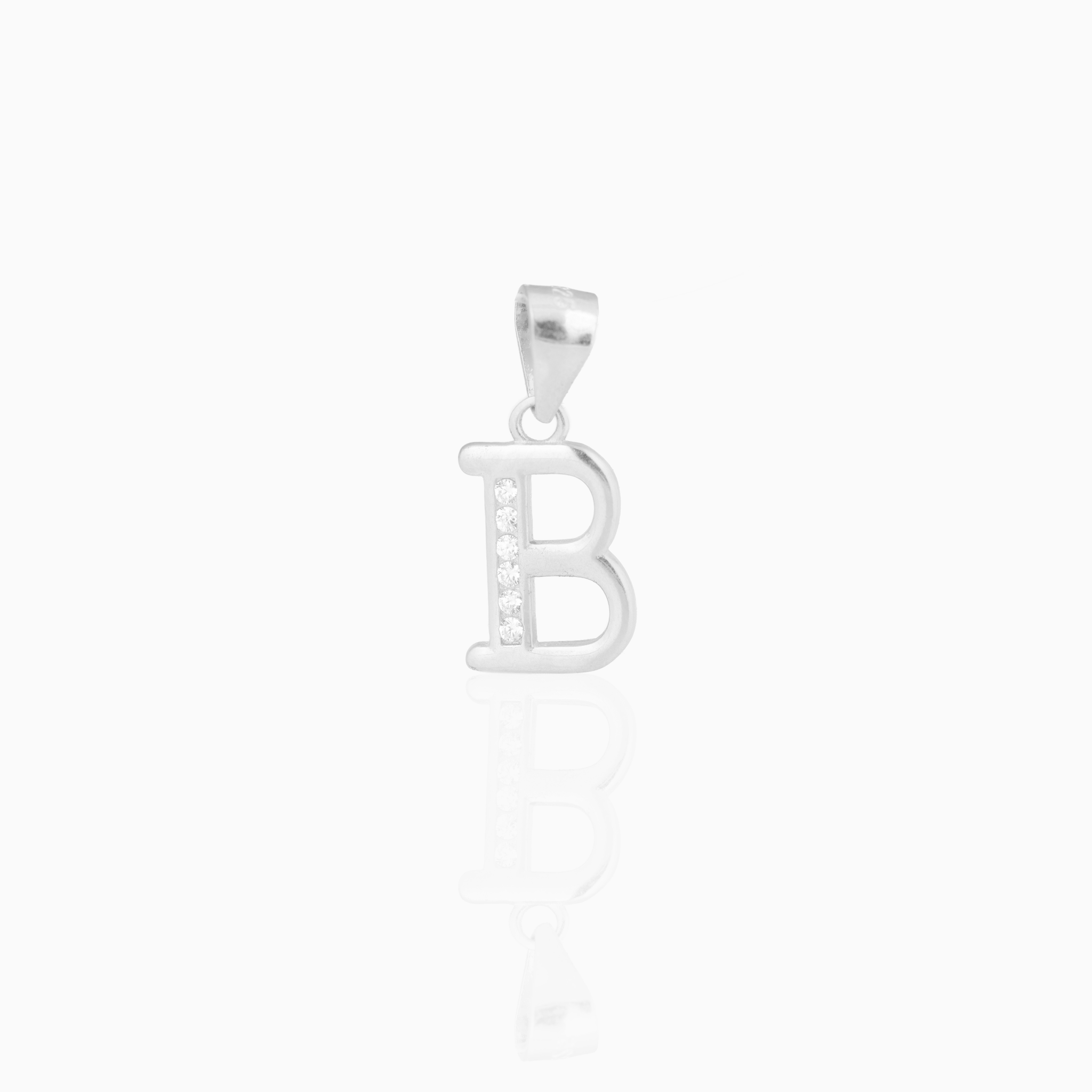 Silver Initial “B” Pendant