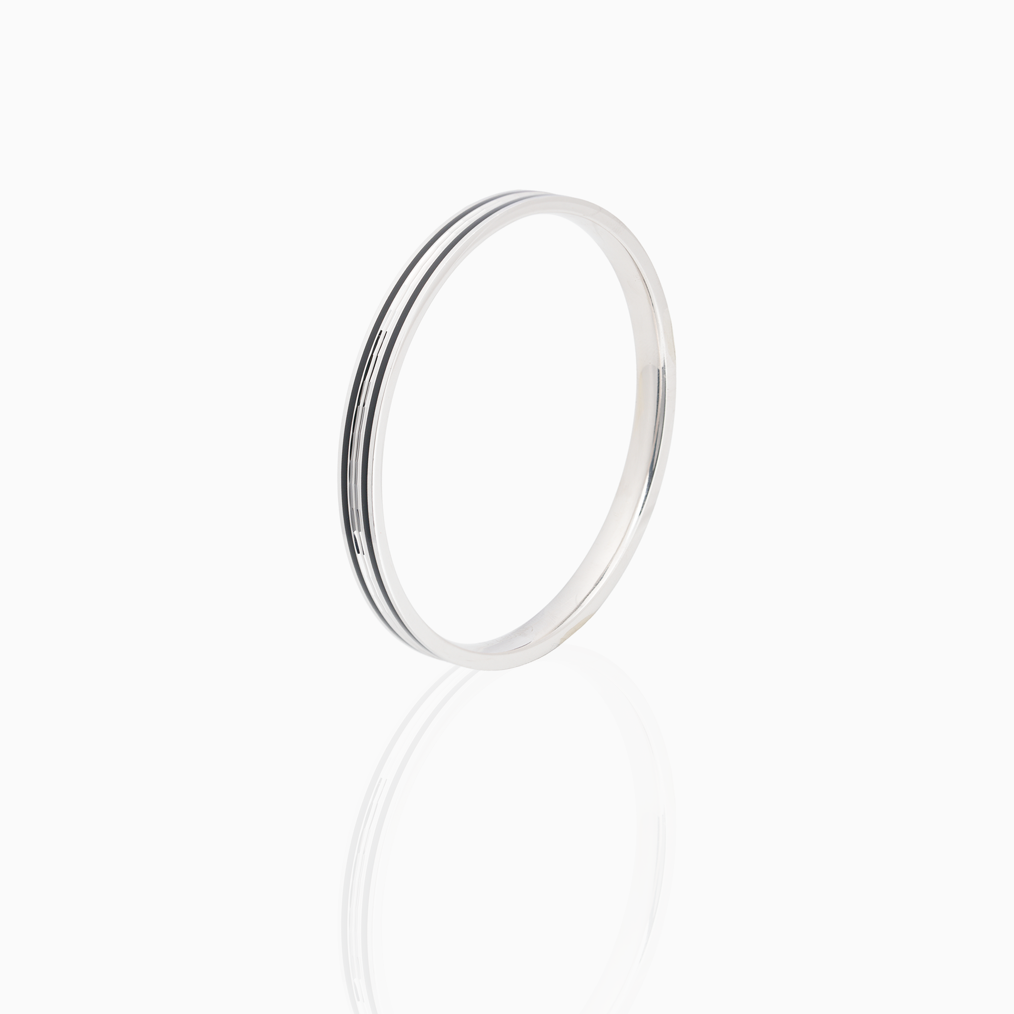 Dual Line Polished Sterling Silver Kada