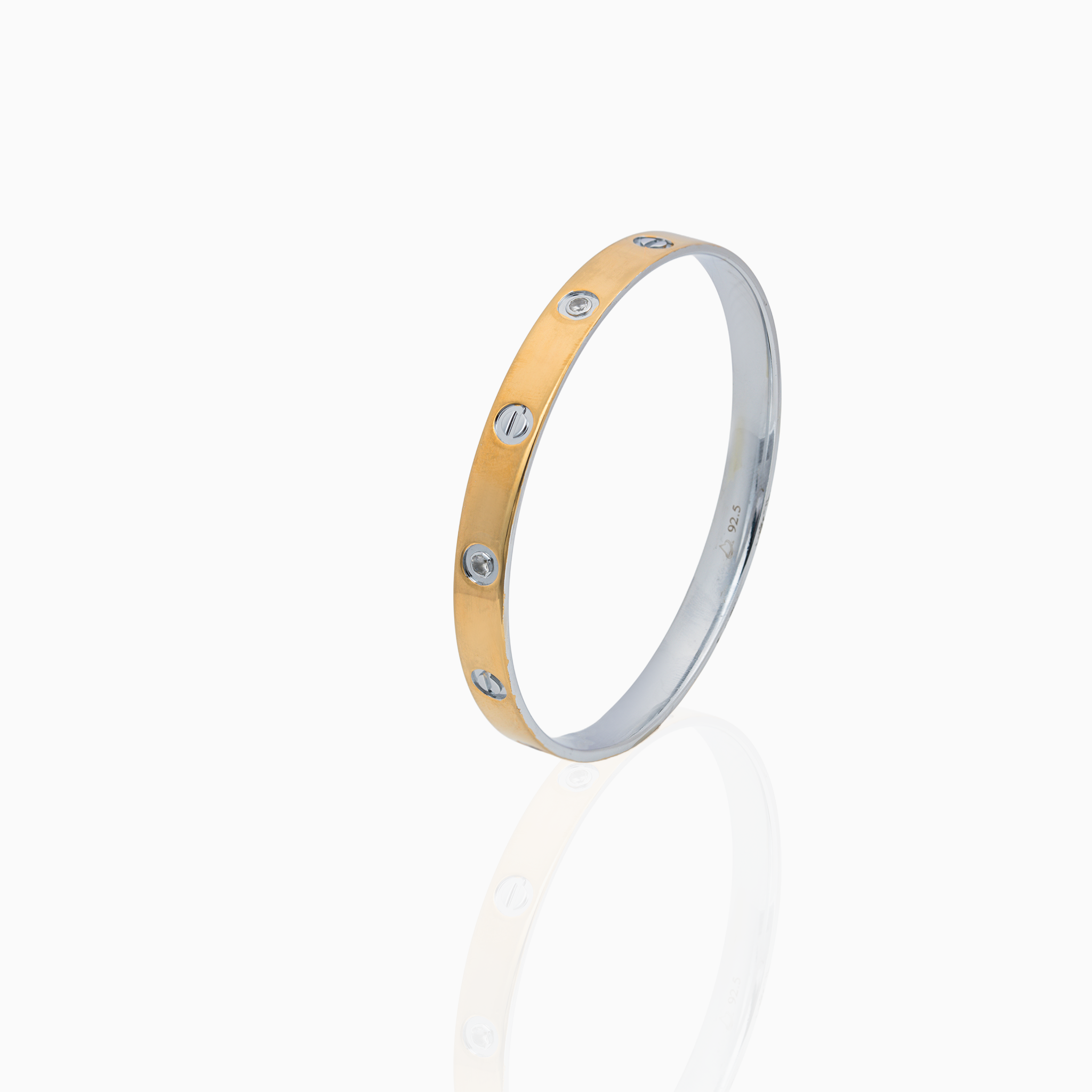 Gold-Plated Silver Gada with Stones