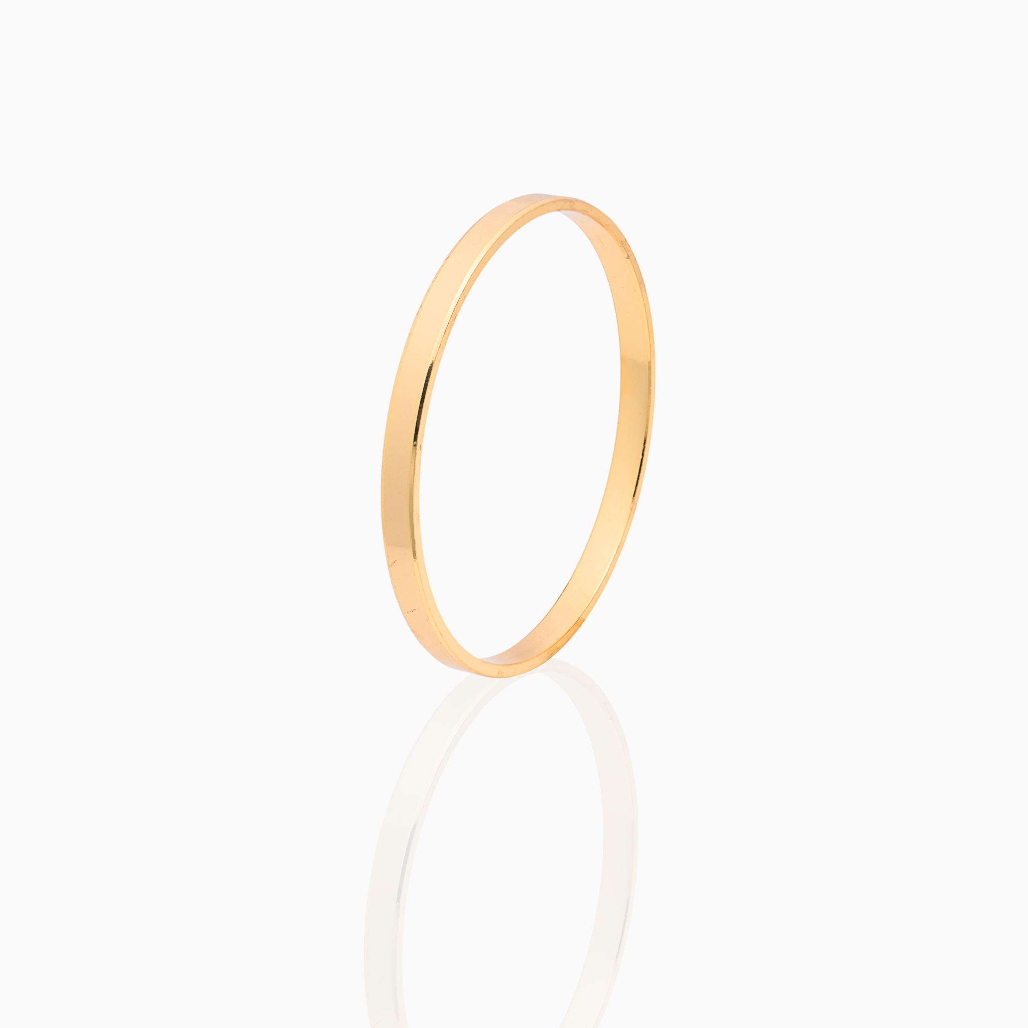 Slim Gold-Plated Silver Mirror Finish Kada