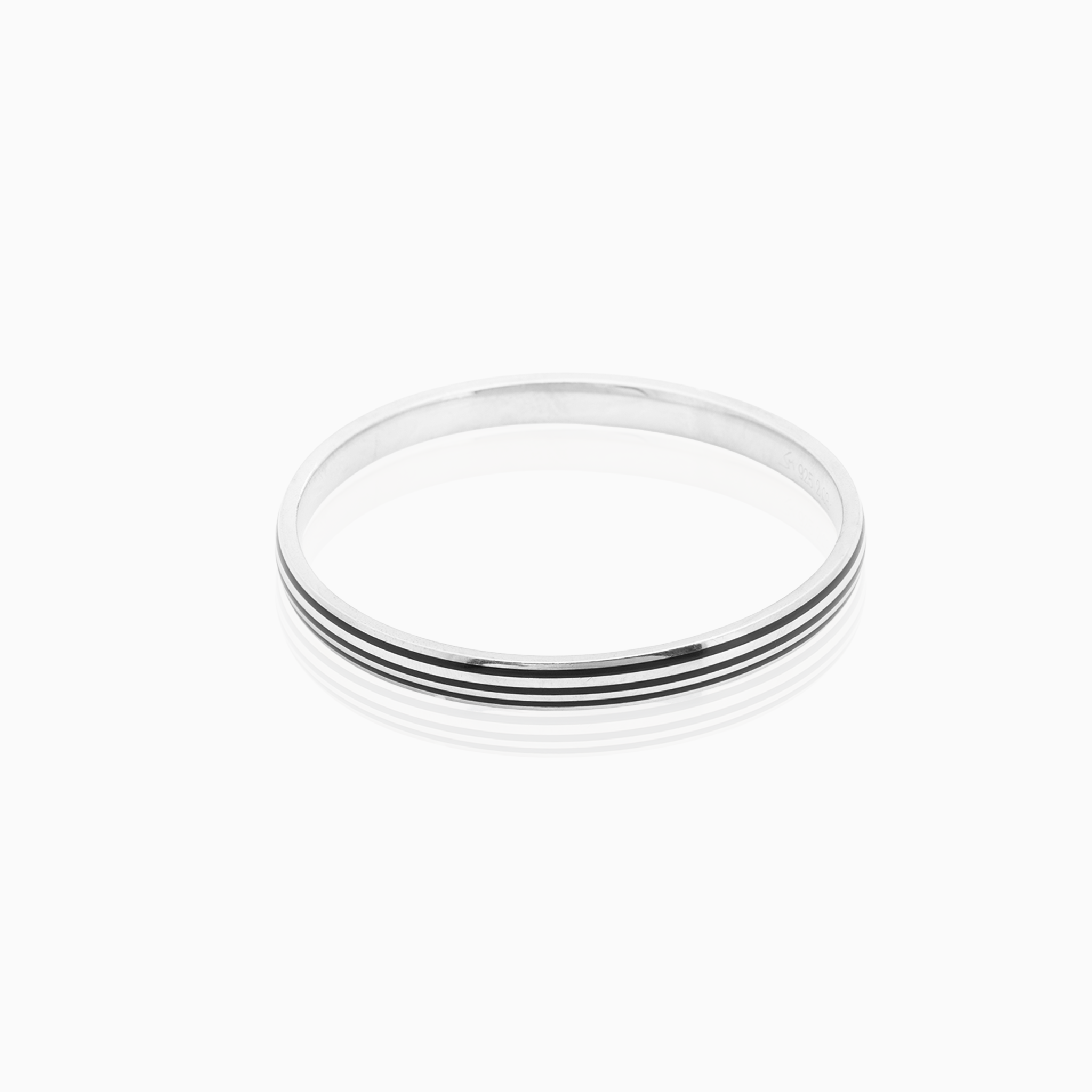 Triple Line Oxidized Silver kada