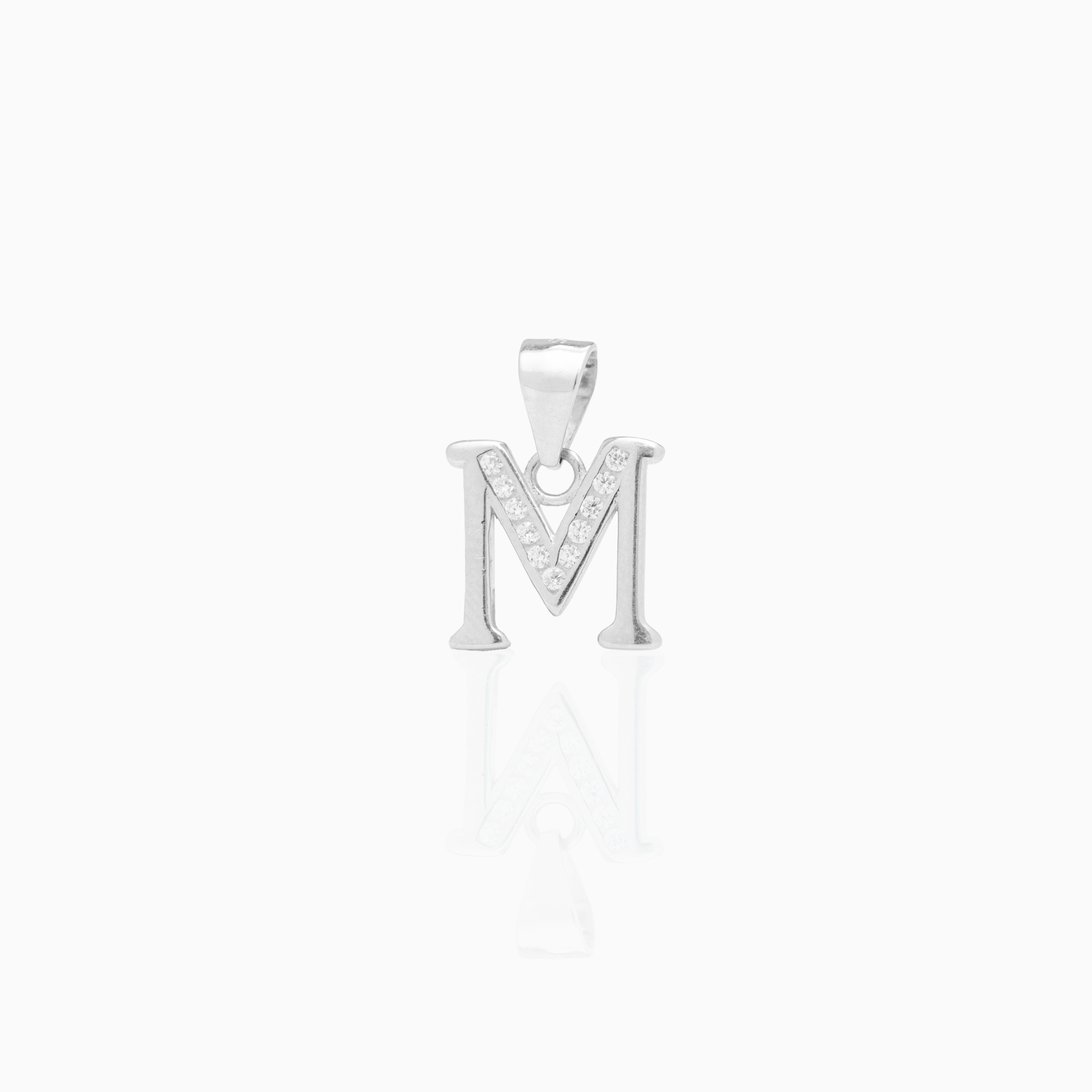 Silver Initial “M” Pendant
