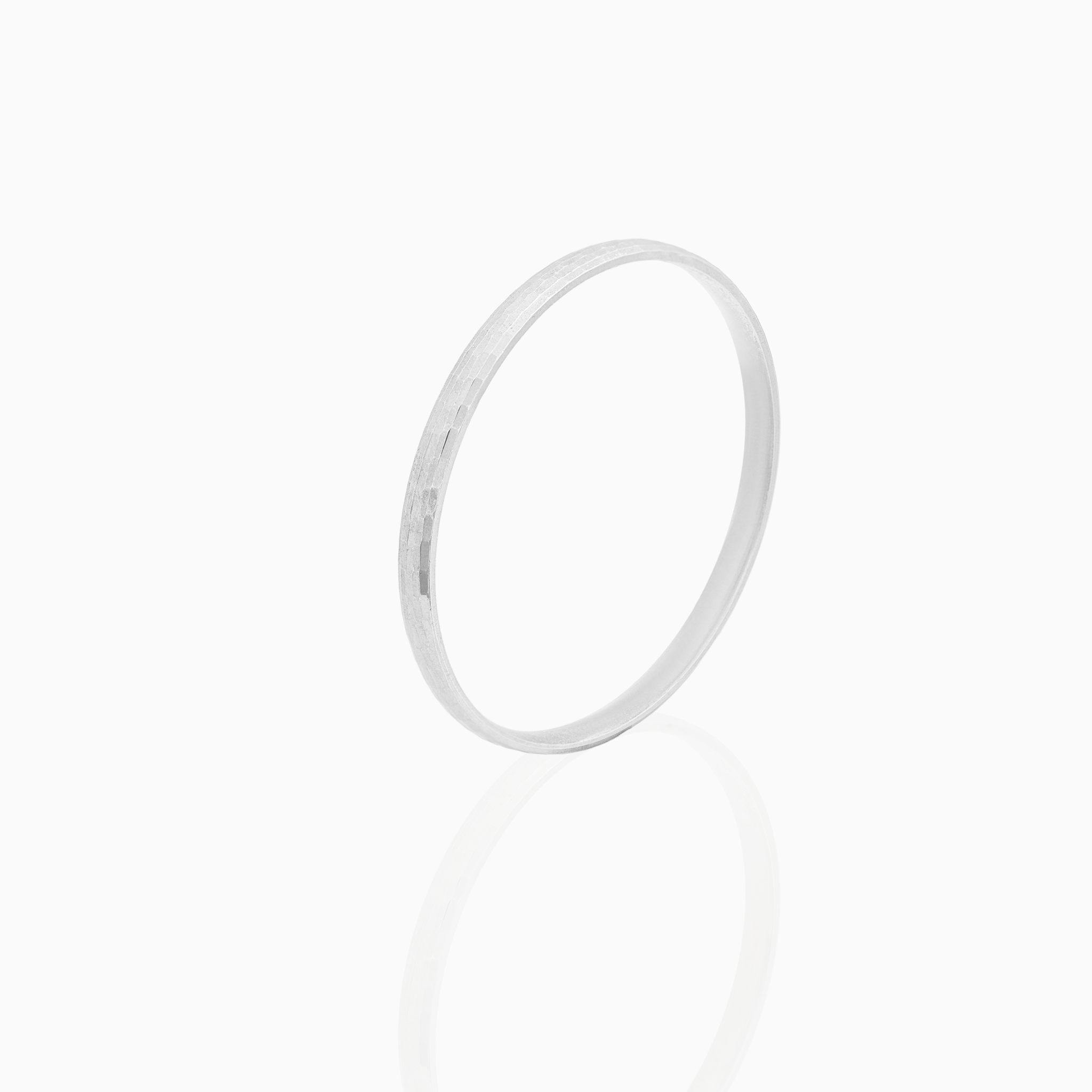 Textured Hex-Cut Sterling Silver Gada