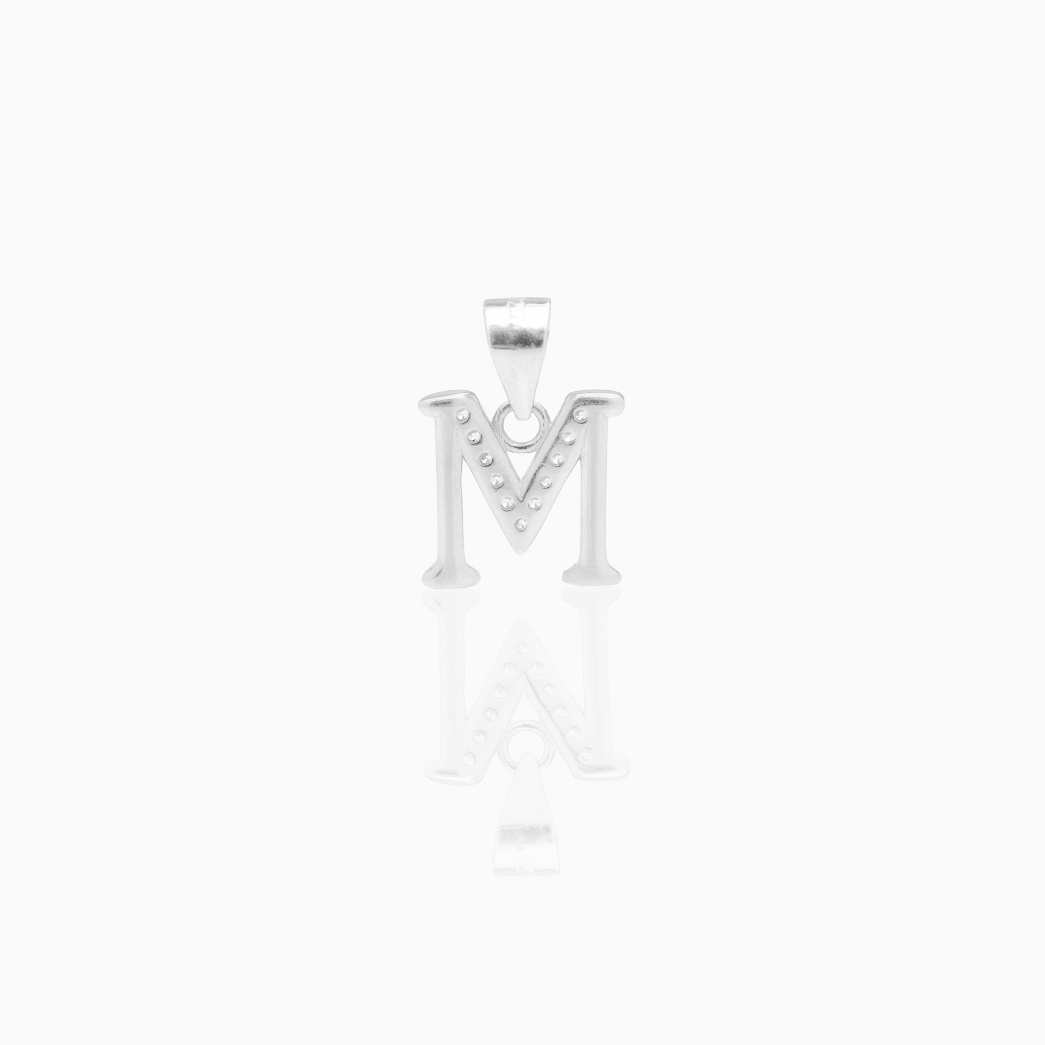 Silver Initial “M” Pendant