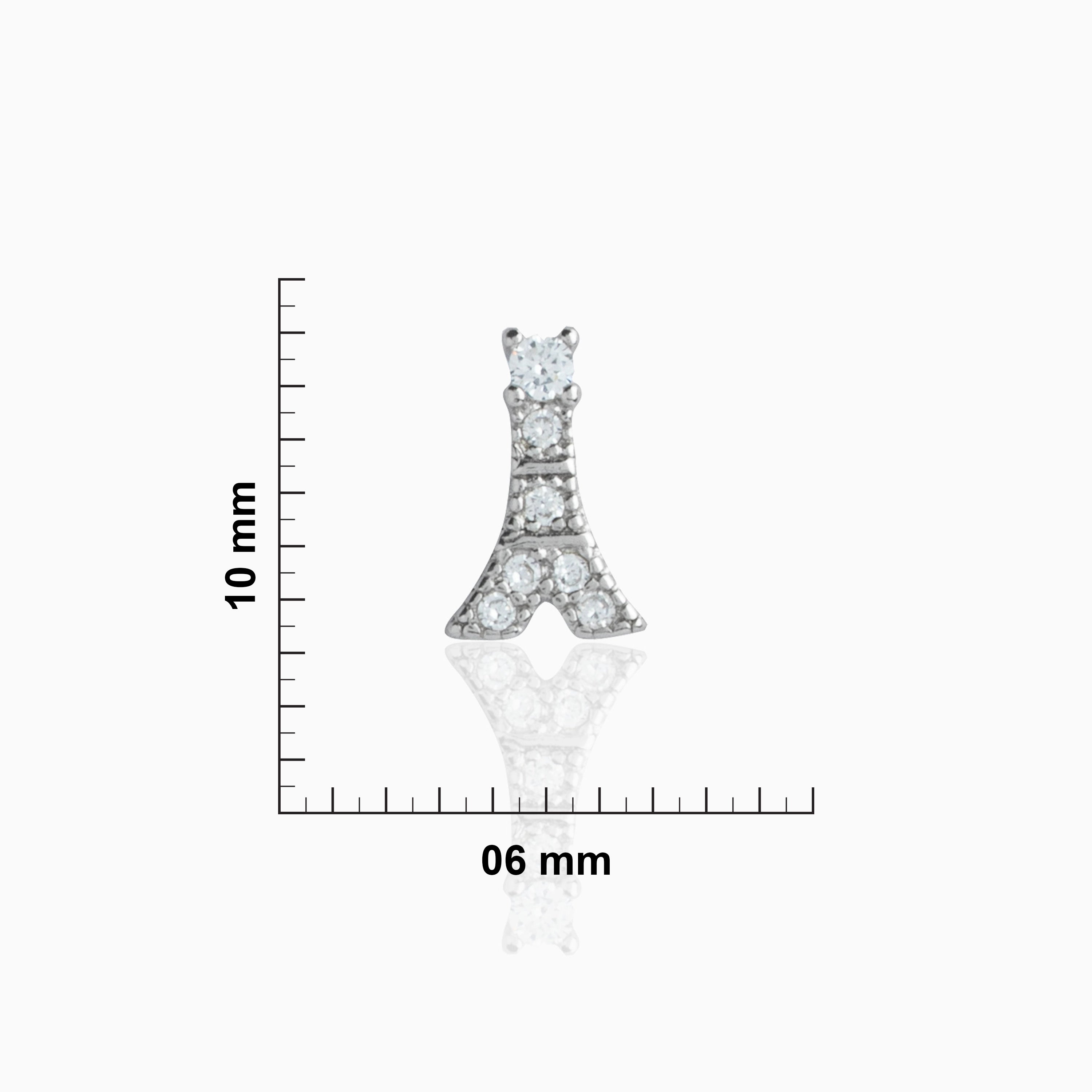 92.5 CZ Sterling Silver Eiffel Tower Stud Ishna