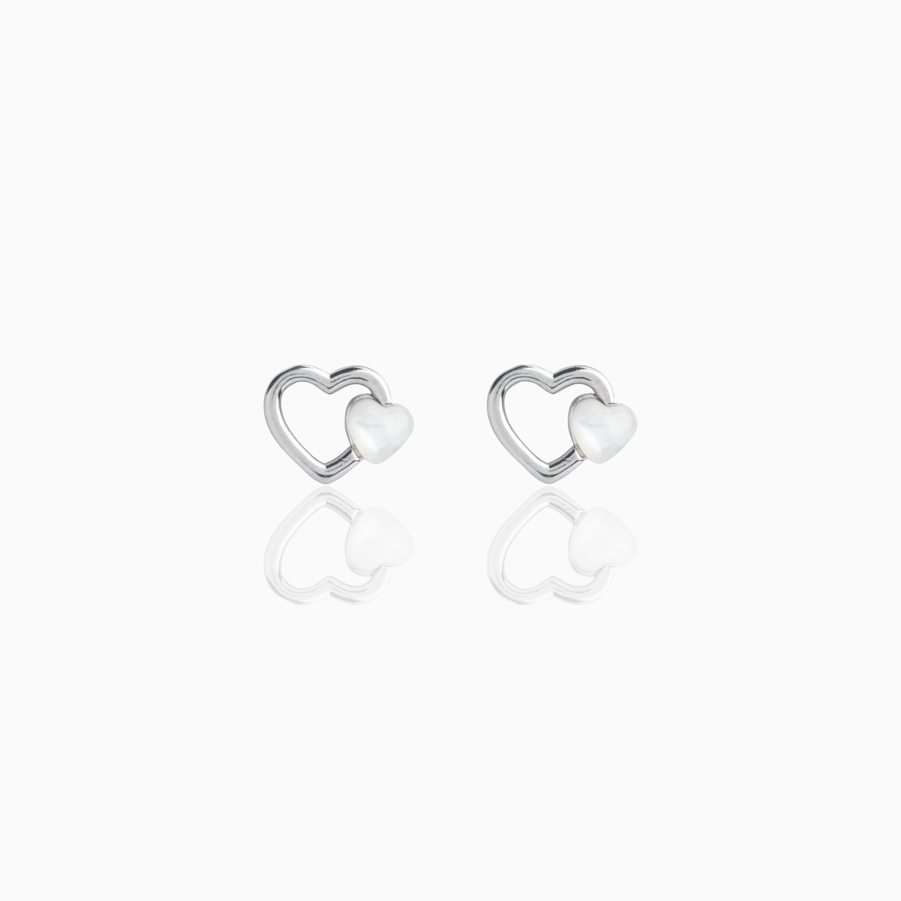 92.5 Sterling Silver Double Heart Stud Ishna