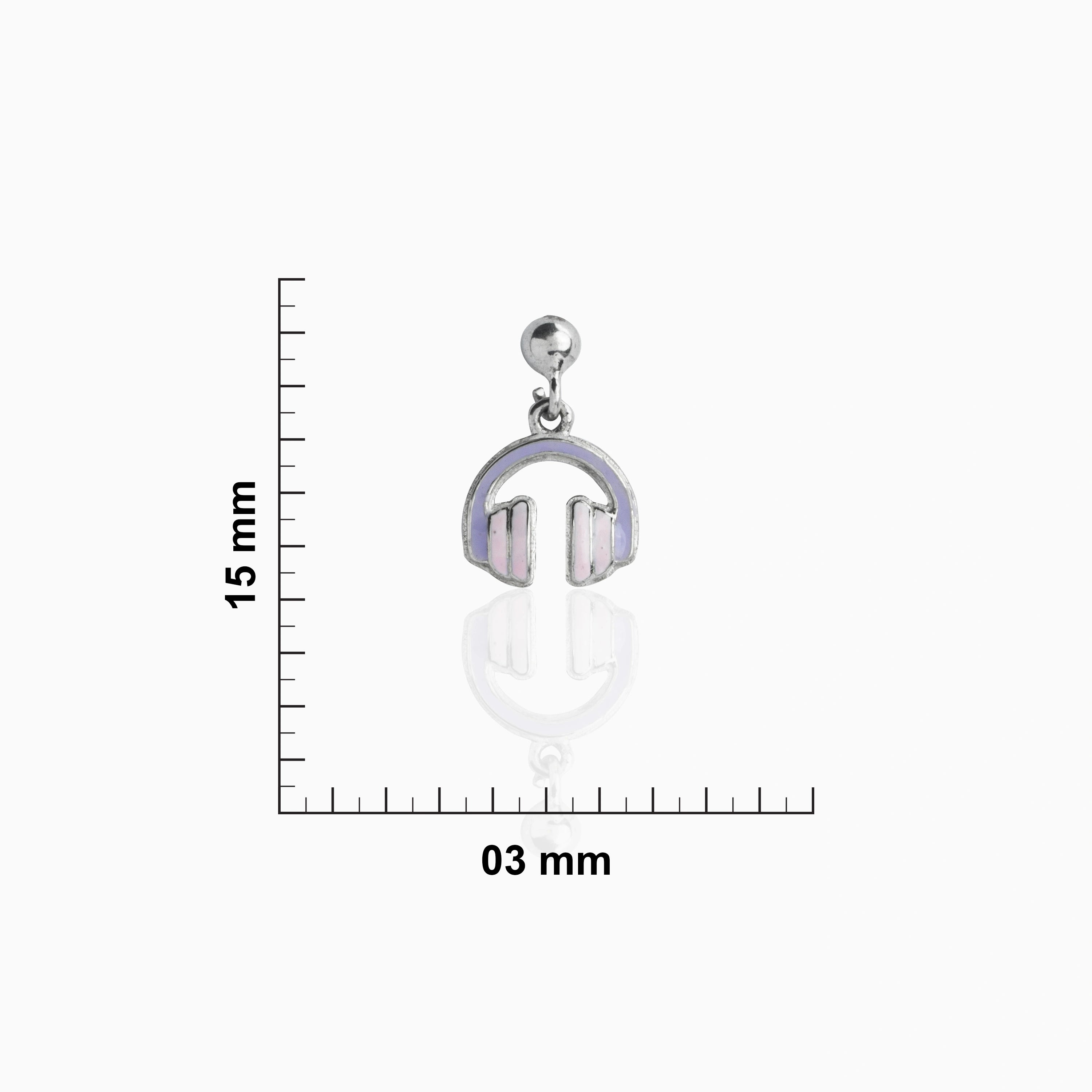 92.5 Sterling Silver Headphone Stud Earrings Ishna