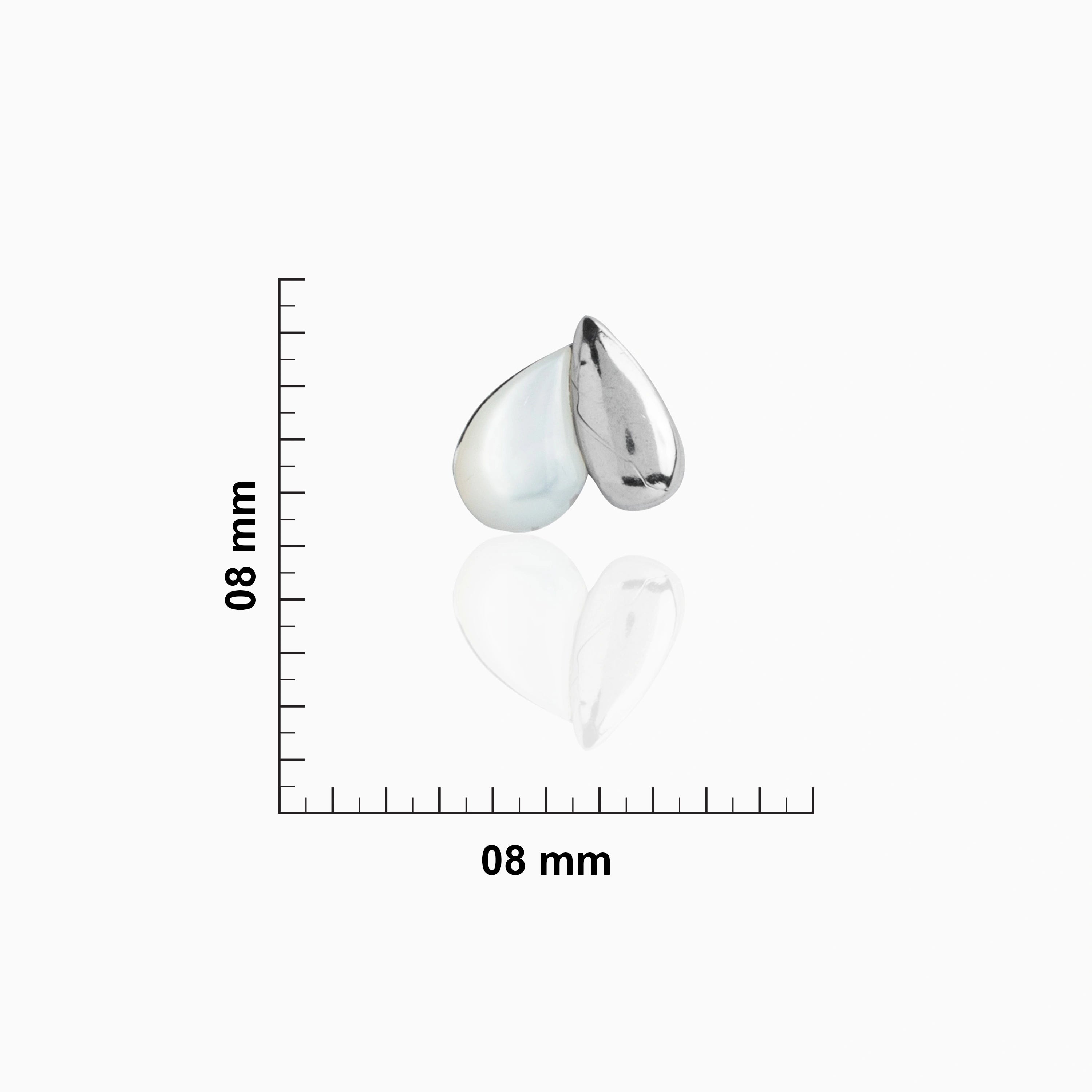 92.5 Sterling Silver Two-Tone Heart Stud Earrings Ishna