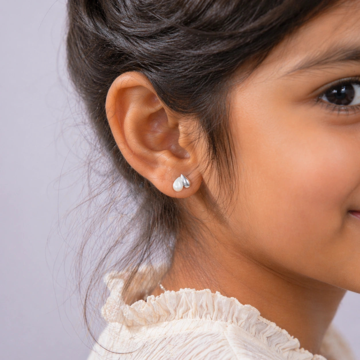 92.5 Sterling Silver Two-Tone Heart Stud Ishna