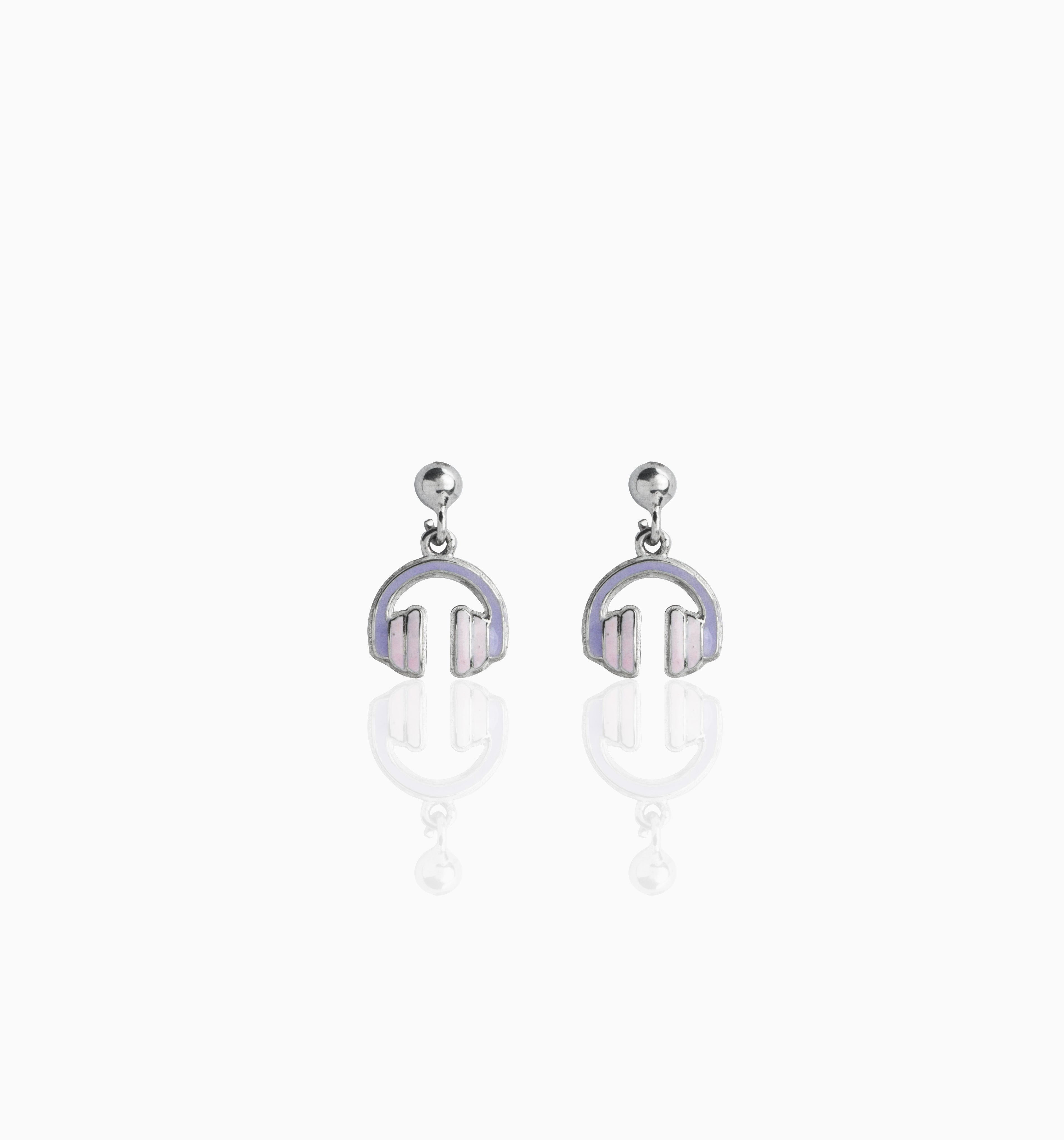 92.5 Sterling silver headphone motif stud Ishna
