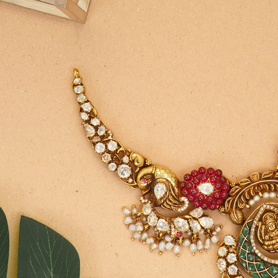 92.5 silver Lakshmi necklace