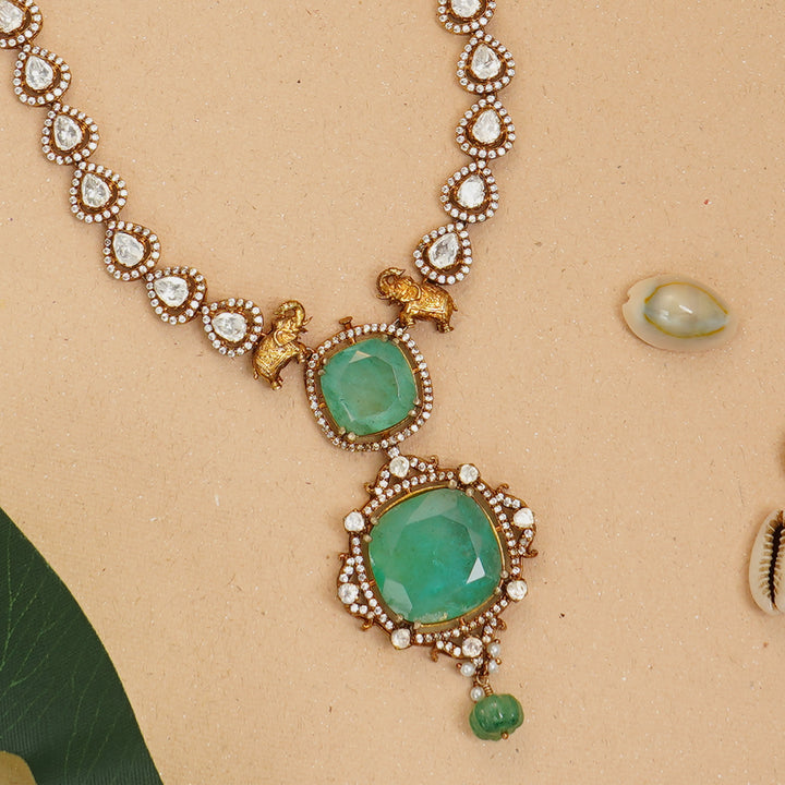 92.5 silver bridal necklace with moissanite stones