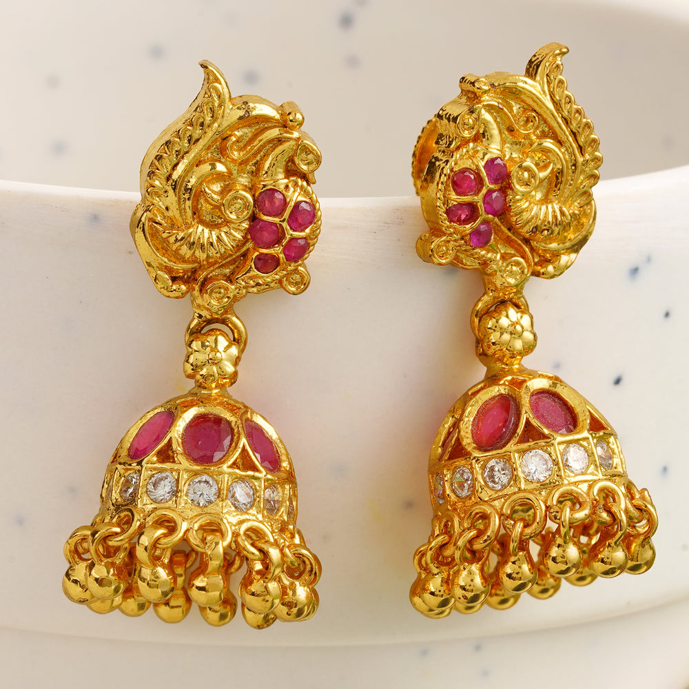 92.5 silver traditional temple jhumka