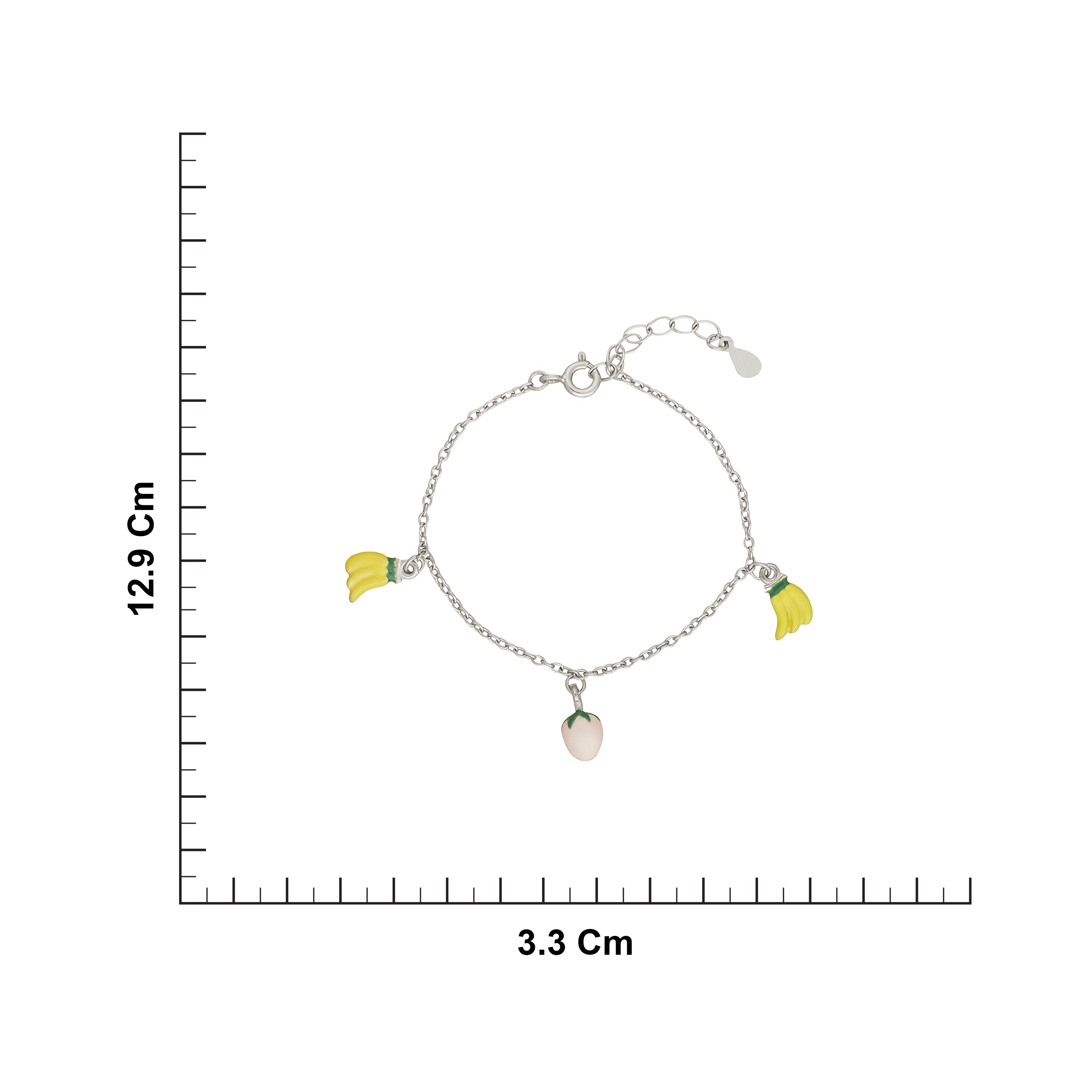 925 Silver Banana Charm Bracelet Ishna