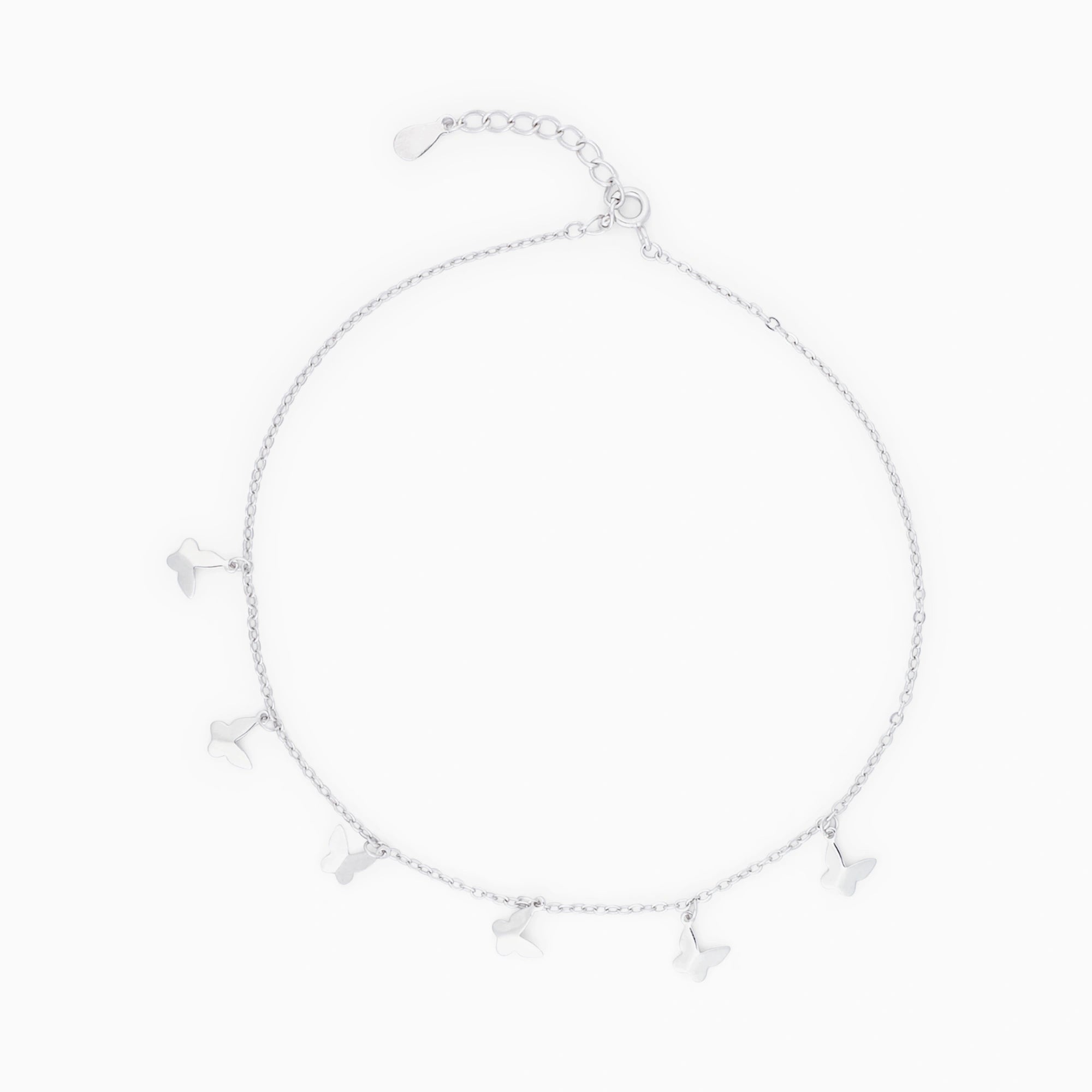 925 Silver Butterfly Charm Anklet Ishna