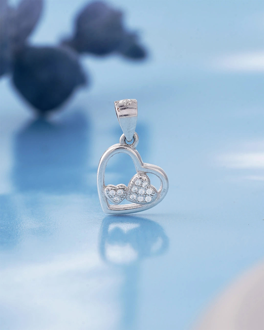 925 Silver Double Heart pendant
