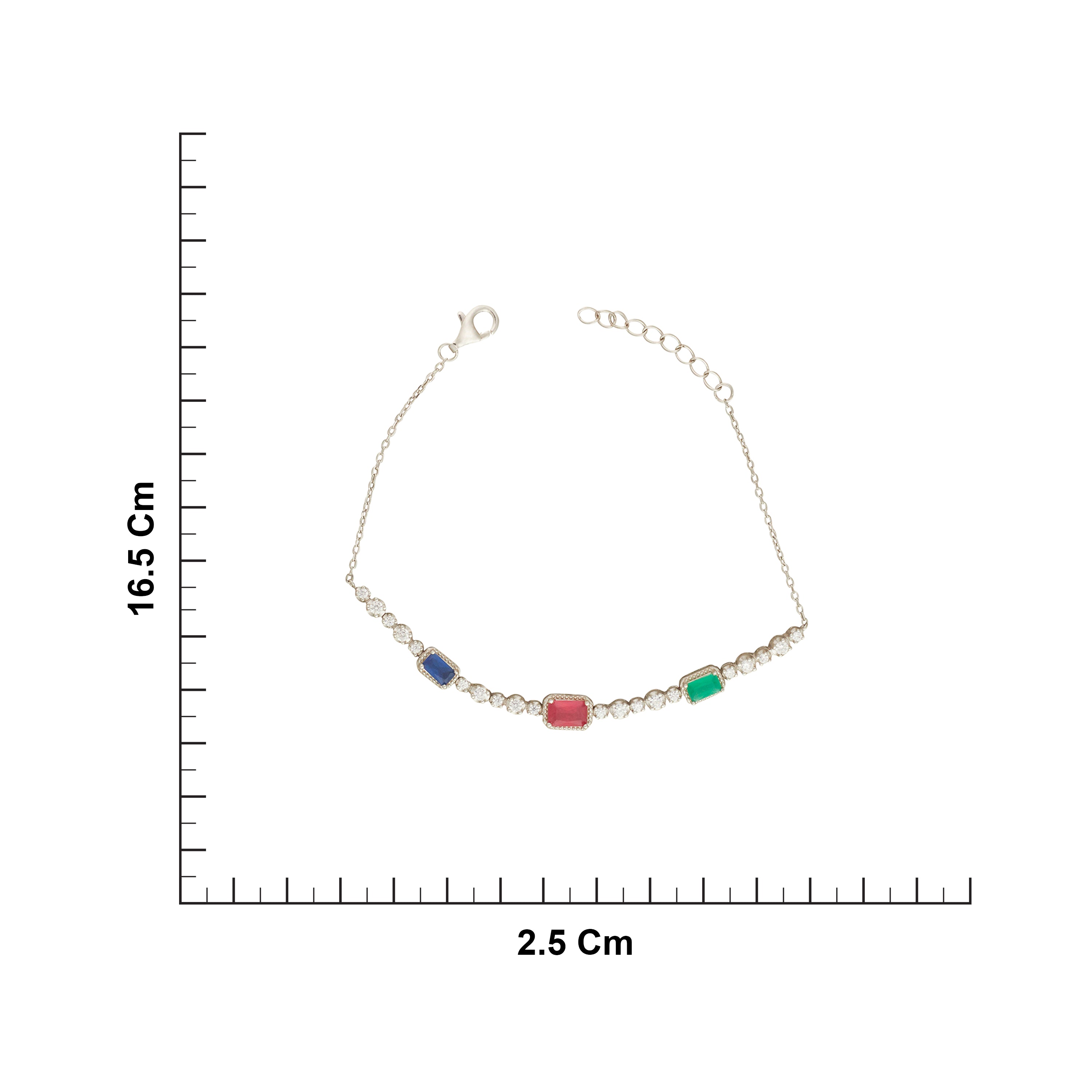 925 Silver Multi Gemstone Bracelet Ishna