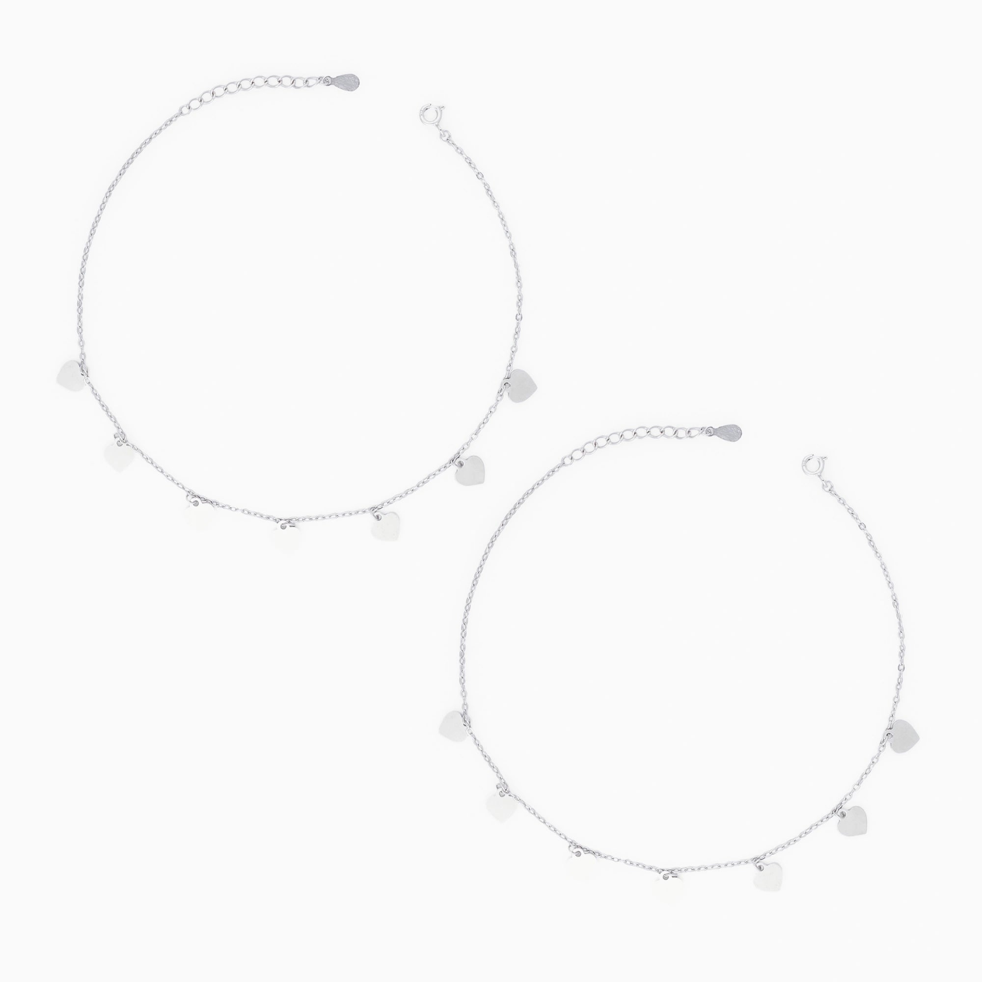 925 Silver Multi Heart Anklet 