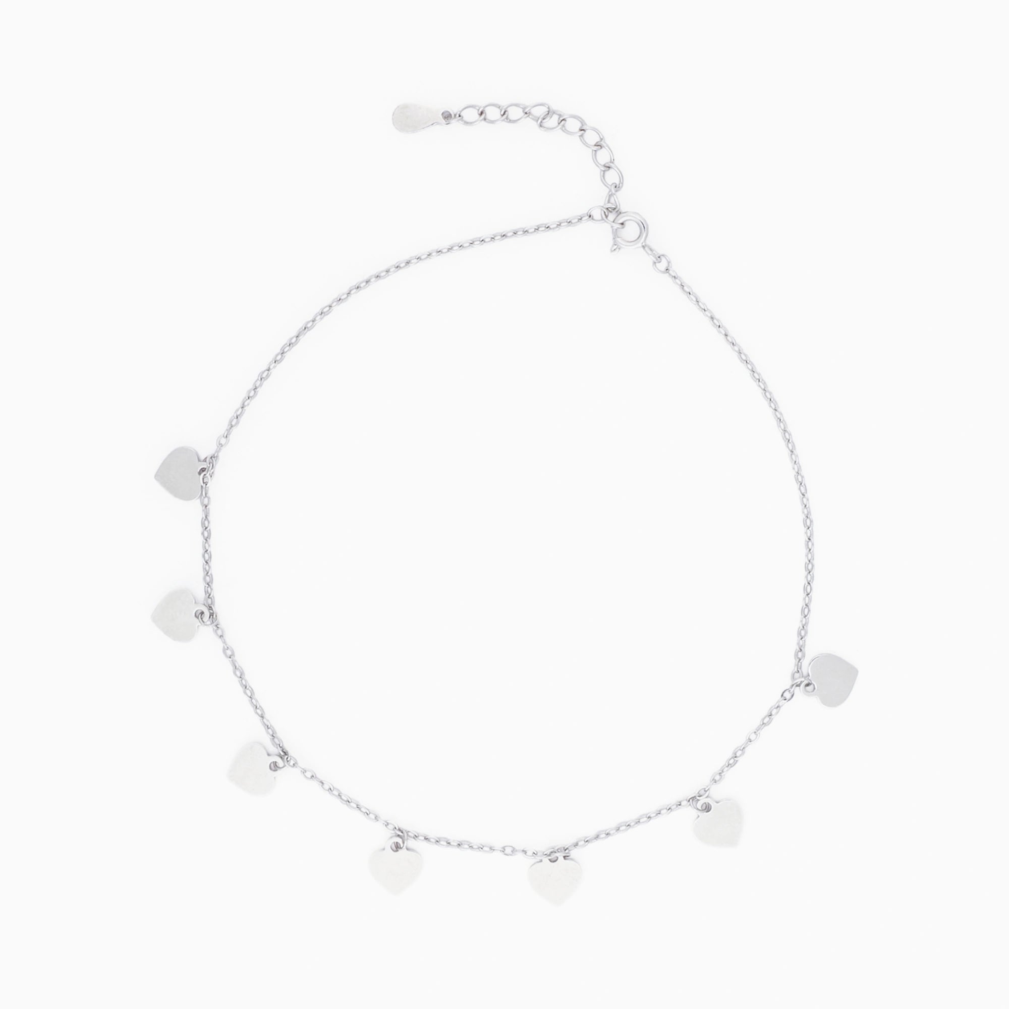 925 Silver Multi Heart Anklet Ishna