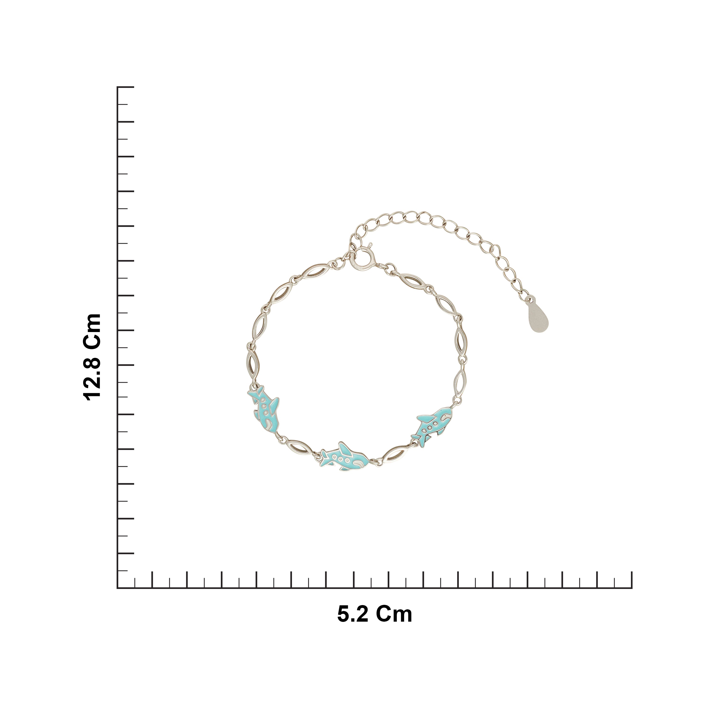 925 Silver Plane Charm Bracelet Ishna